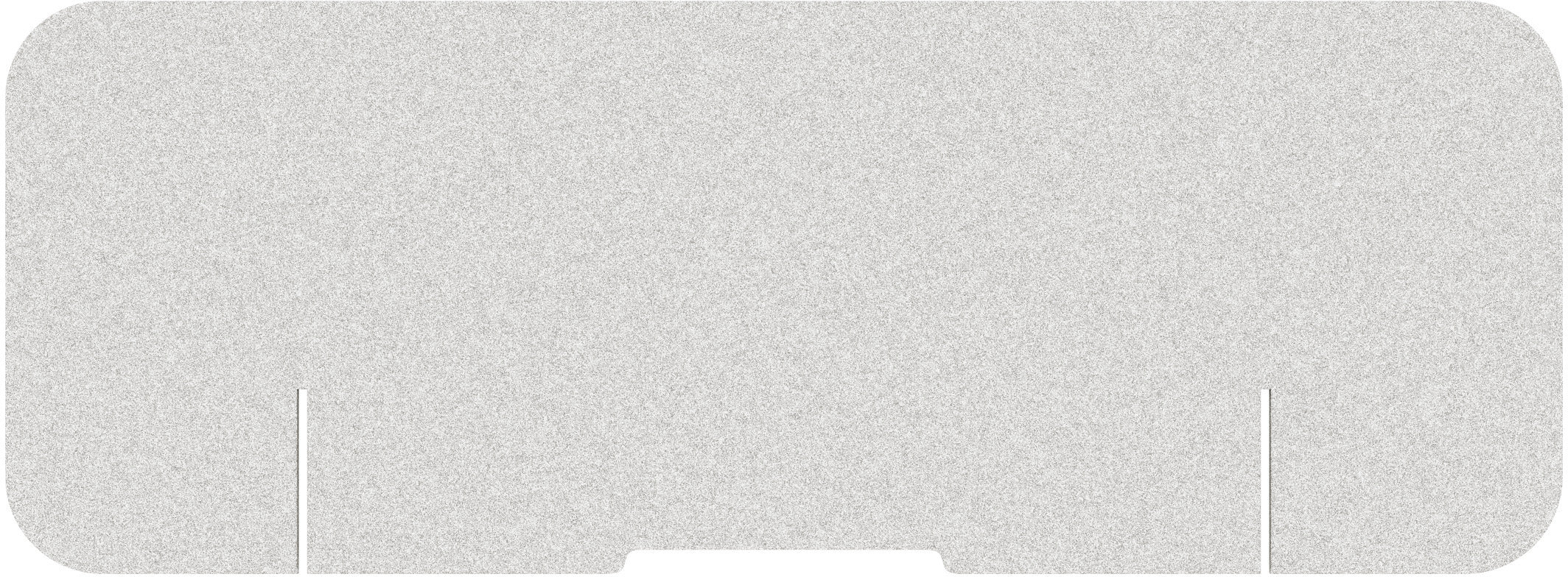 Suono Tischtrennwand DESK PLAIN – 1'600 × 590 mm, weiss, mit Klemmen, akustisch, für Tischplatten 15–70 mm