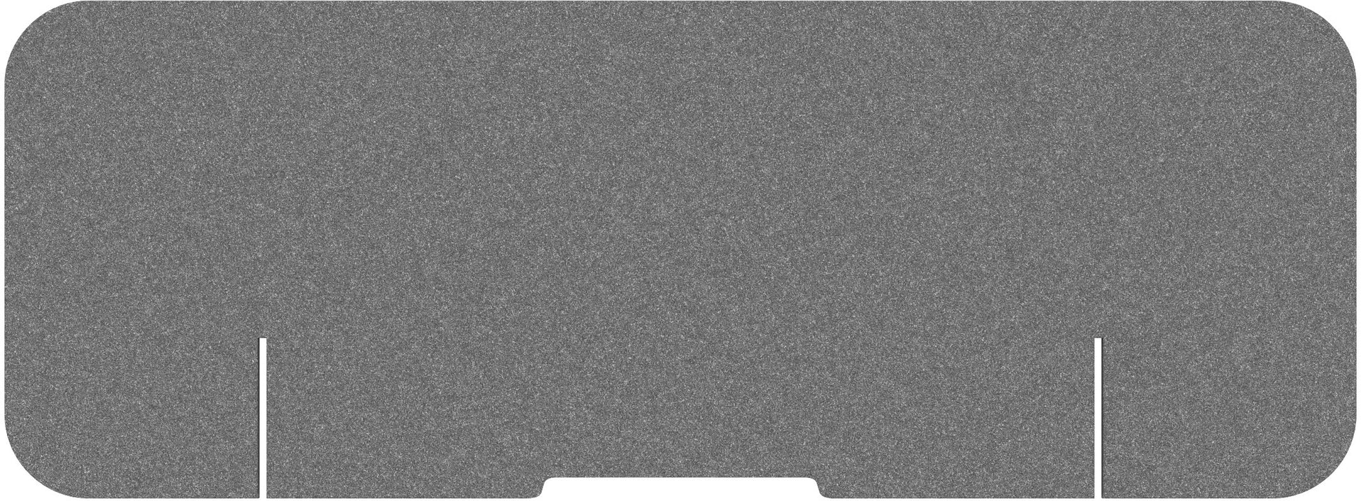 Suono Tischtrennwand DESK PLAIN – 1'600 × 590 mm, suonoBOARD, grau, mit Klemmen, akustisch