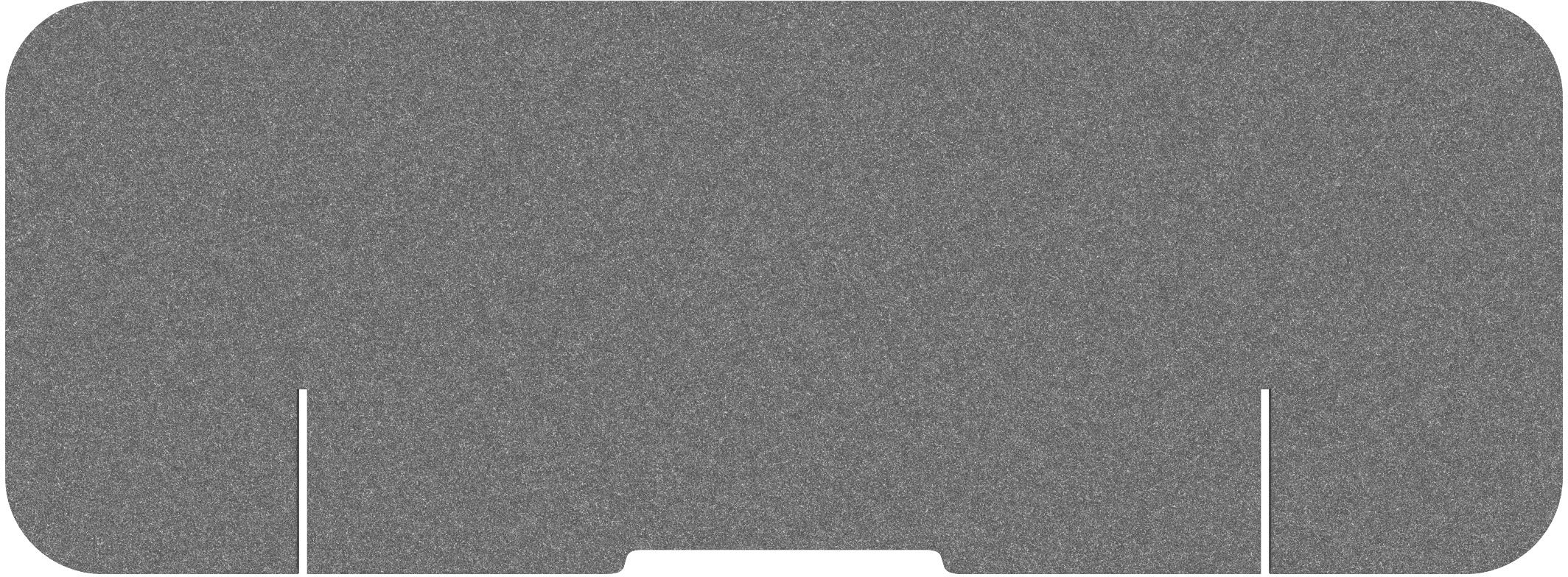 Suono Tischtrennwand DESK PLAIN – 1'600 × 590 mm, suonoBOARD, grau, mit Klemmen, akustisch