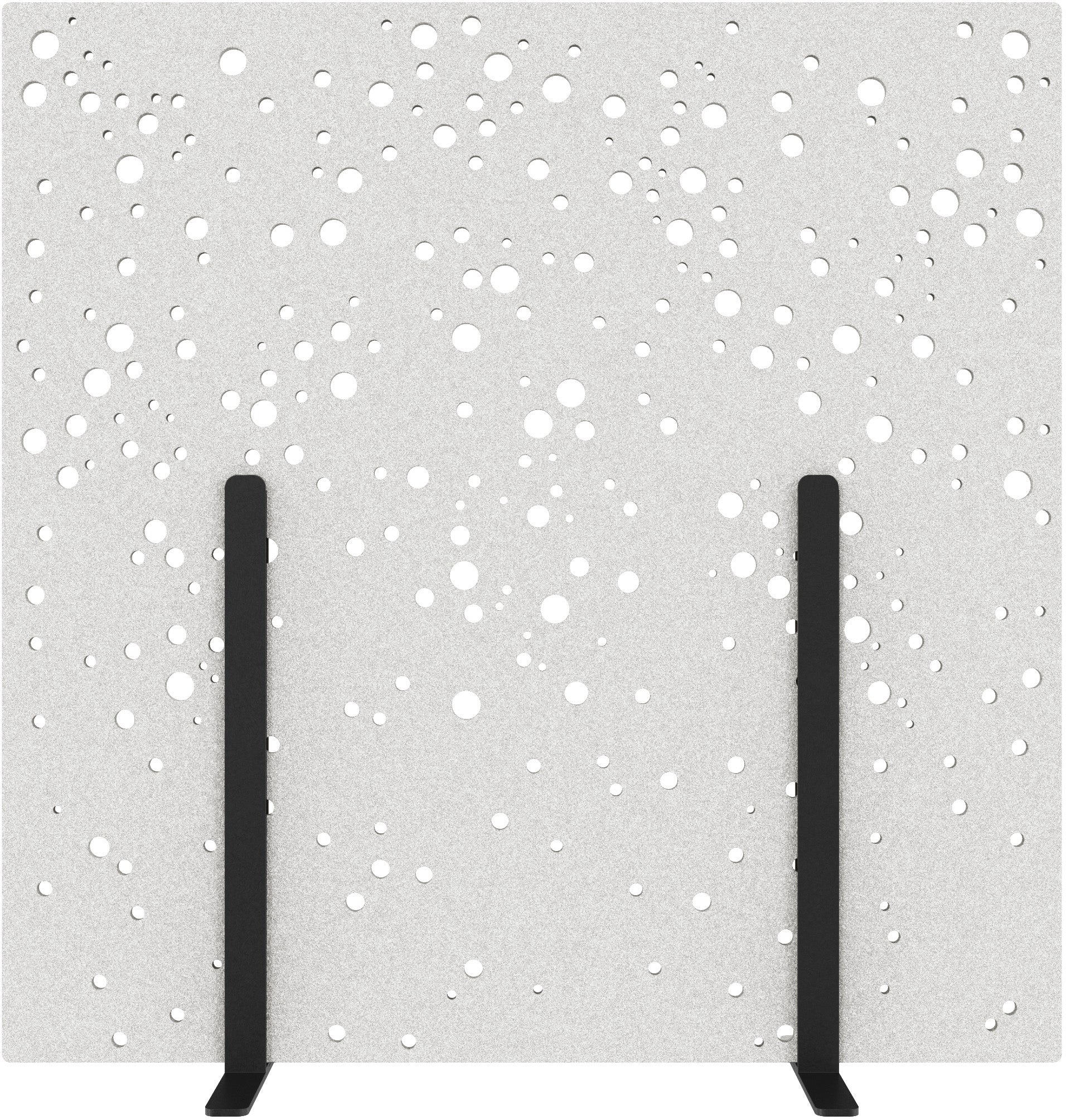 Suono Stellwand STAND – 1'800 × 1'800 mm, suonoBOARD, weiss, mit Standfüssen, akustisch