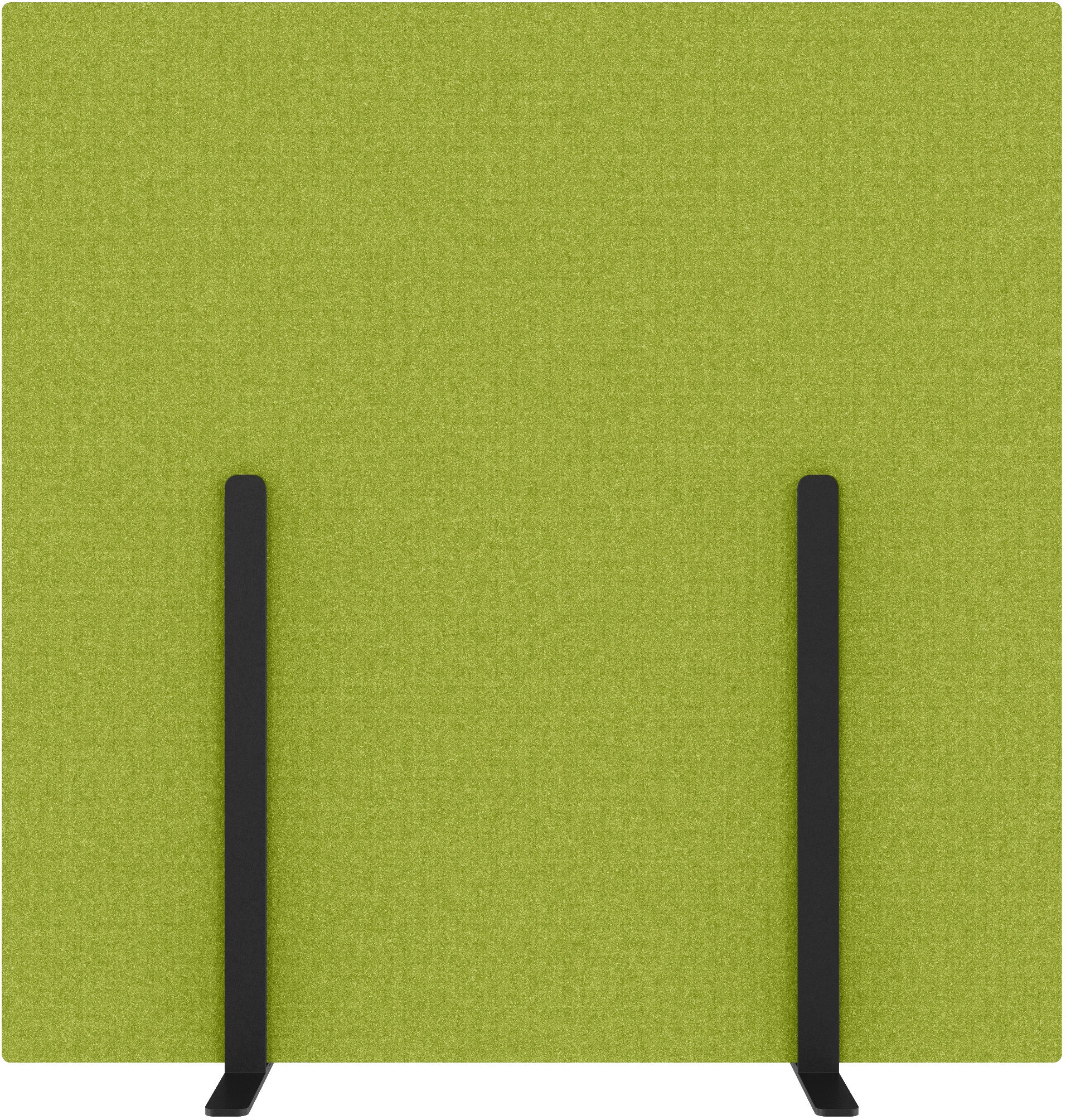 Suono Stellwand STAND – 1800 × 1800 mm, suonoBOARD, grün, mit Standfüssen, akustisch