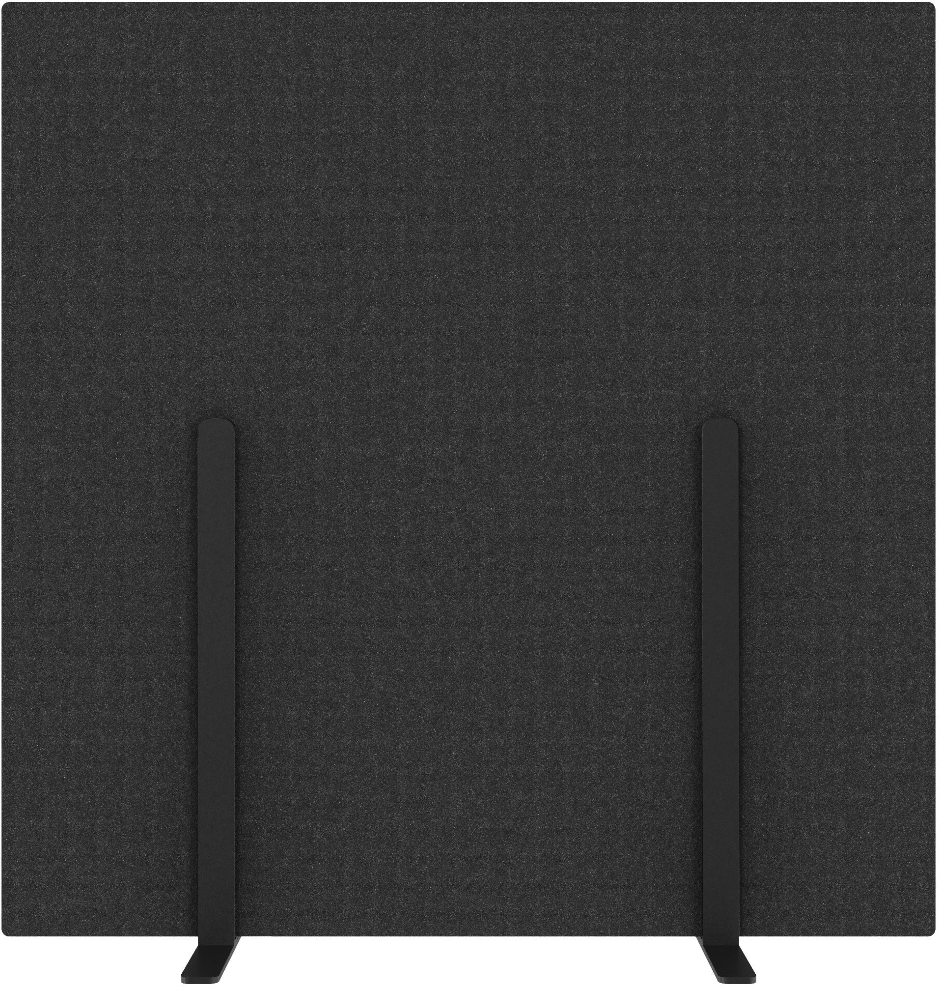 Suono Stellwand L24.2600 – 1846 × 1860 mm, schwarz, mit Standfuss, akustisch