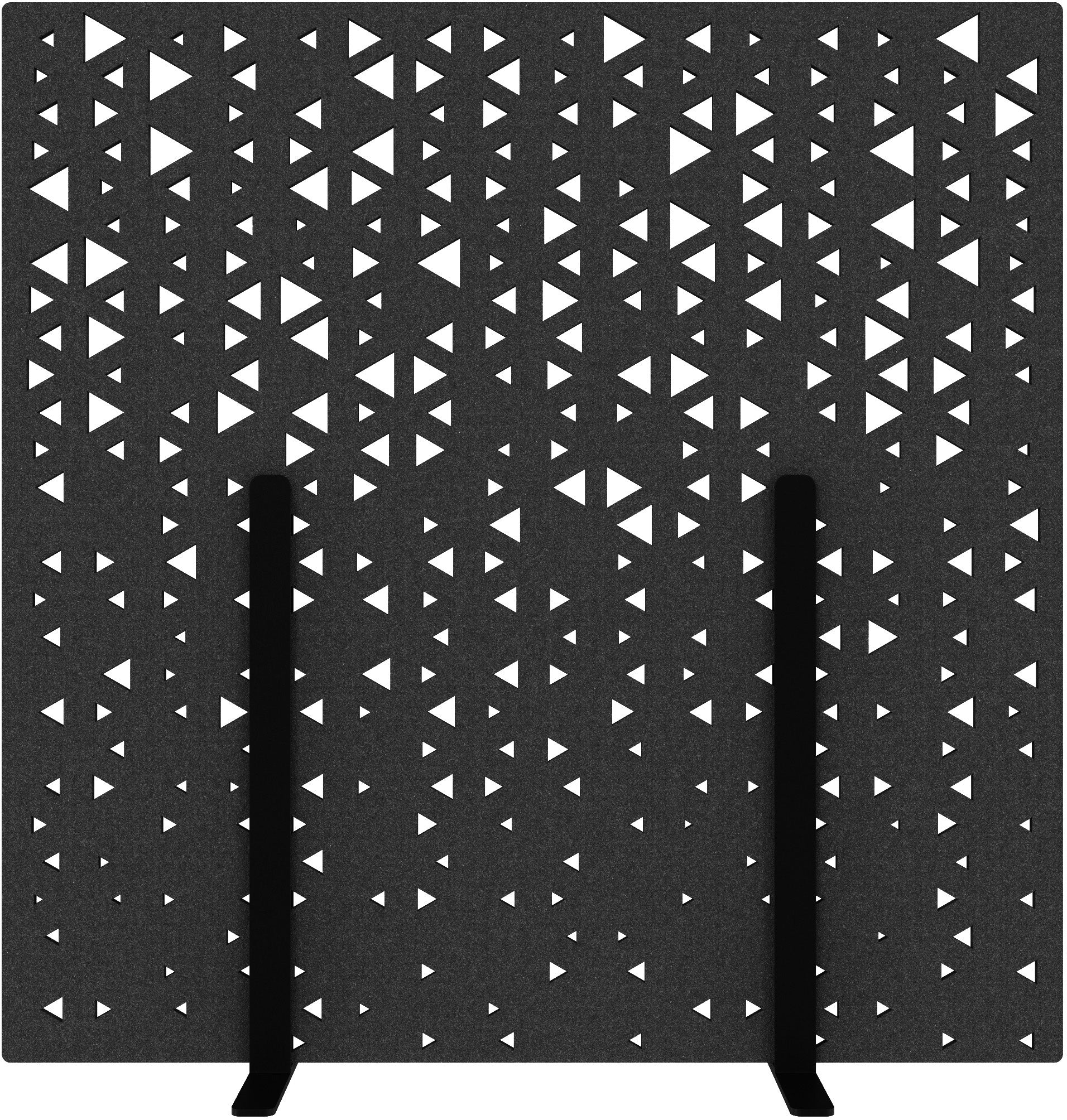 Suono Stellwand – 1'800 × 1'800 mm, suonoBOARD, schwarz, mit Standfüssen, akustisch