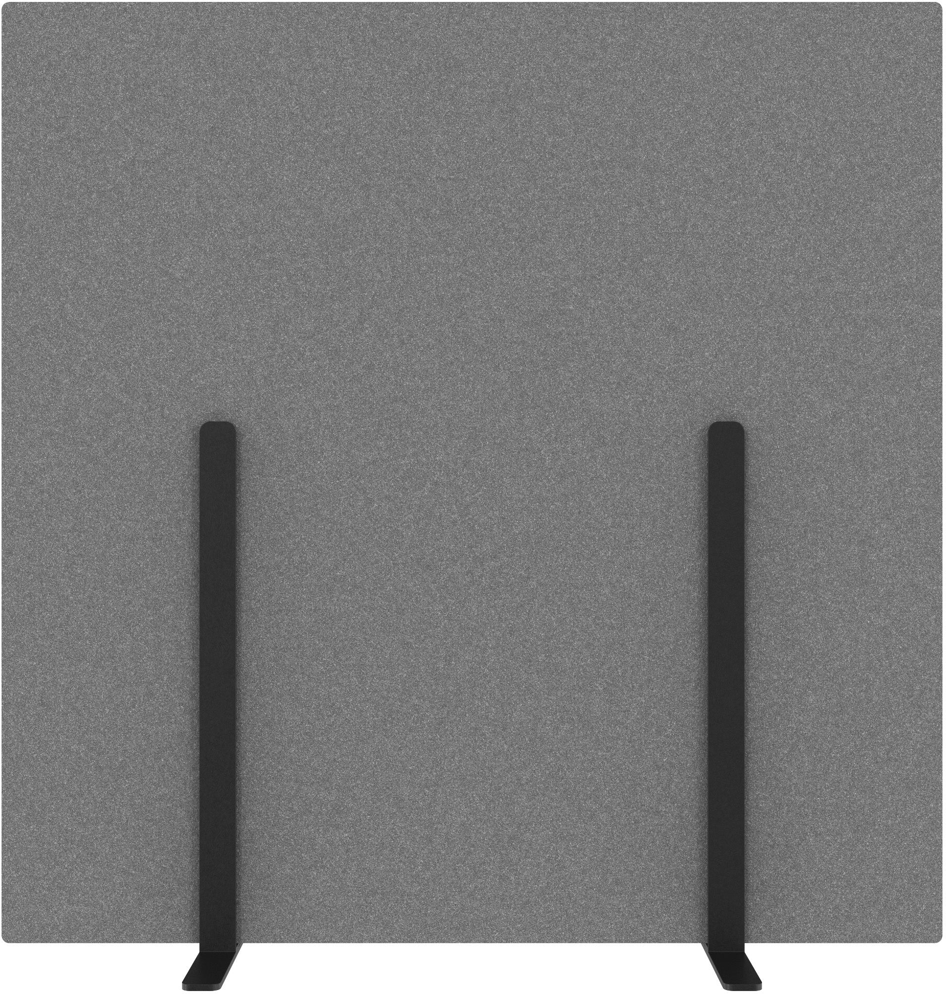 Suono Stellwand L – 1'800 × 1'800 mm, suonoBOARD, grau, mit Standfuss, akustisch