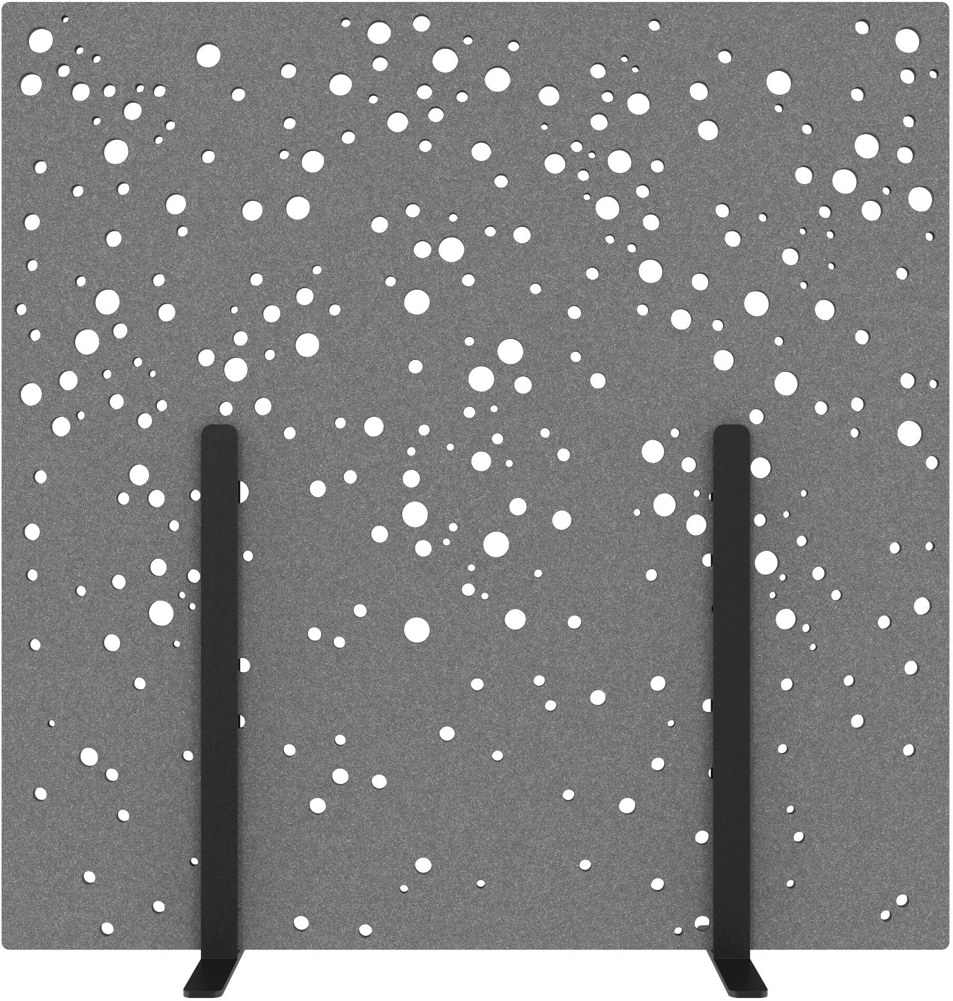 Suono Stellwand L24.3801 – 1'800 × 1'800 mm, suonoBOARD, grau, mit Standfuss, akustisch