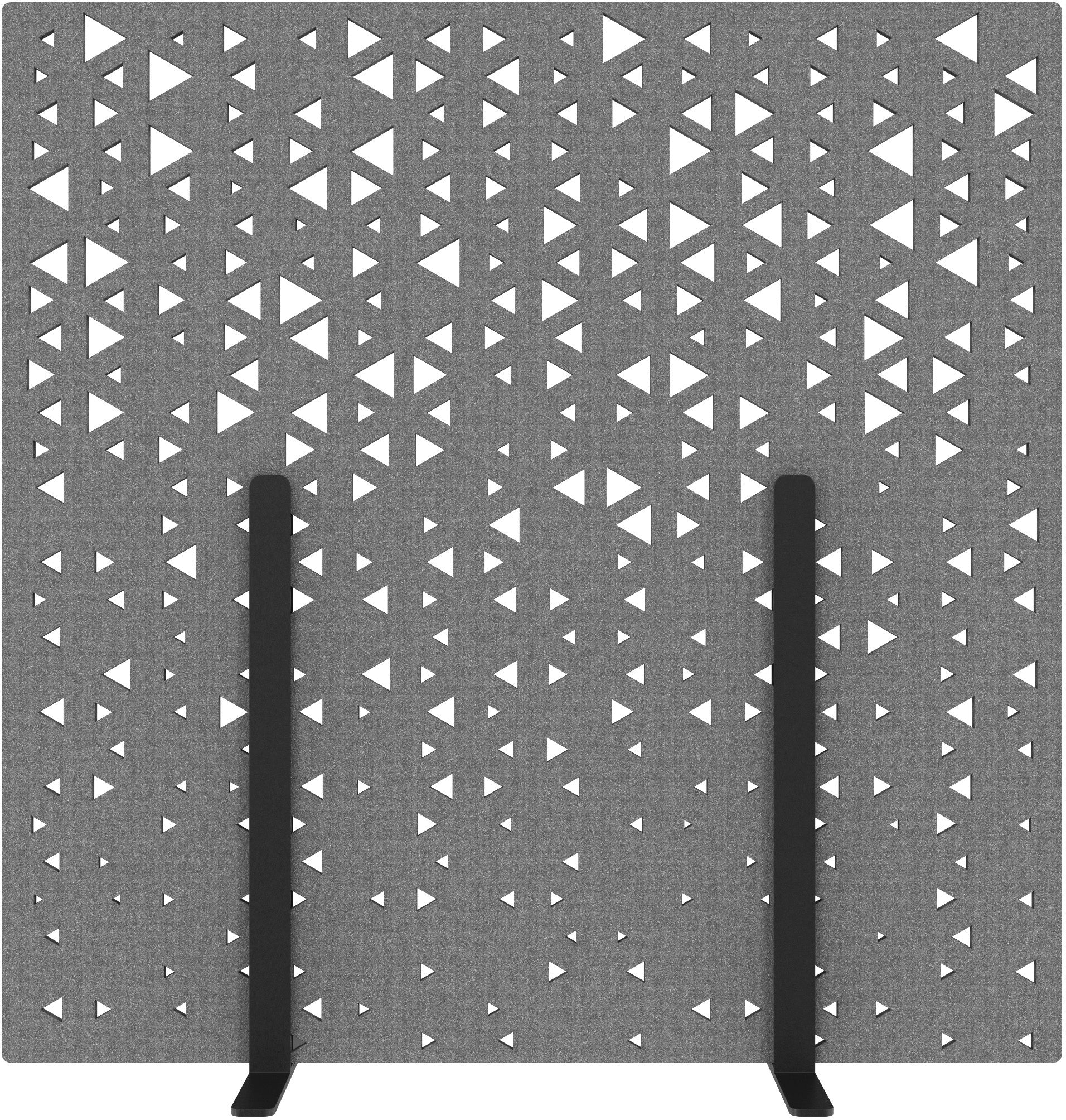 Suono Stellwand – 1'800 × 1'800 mm, suonoBOARD, grau, mit Standfuss, akustisch