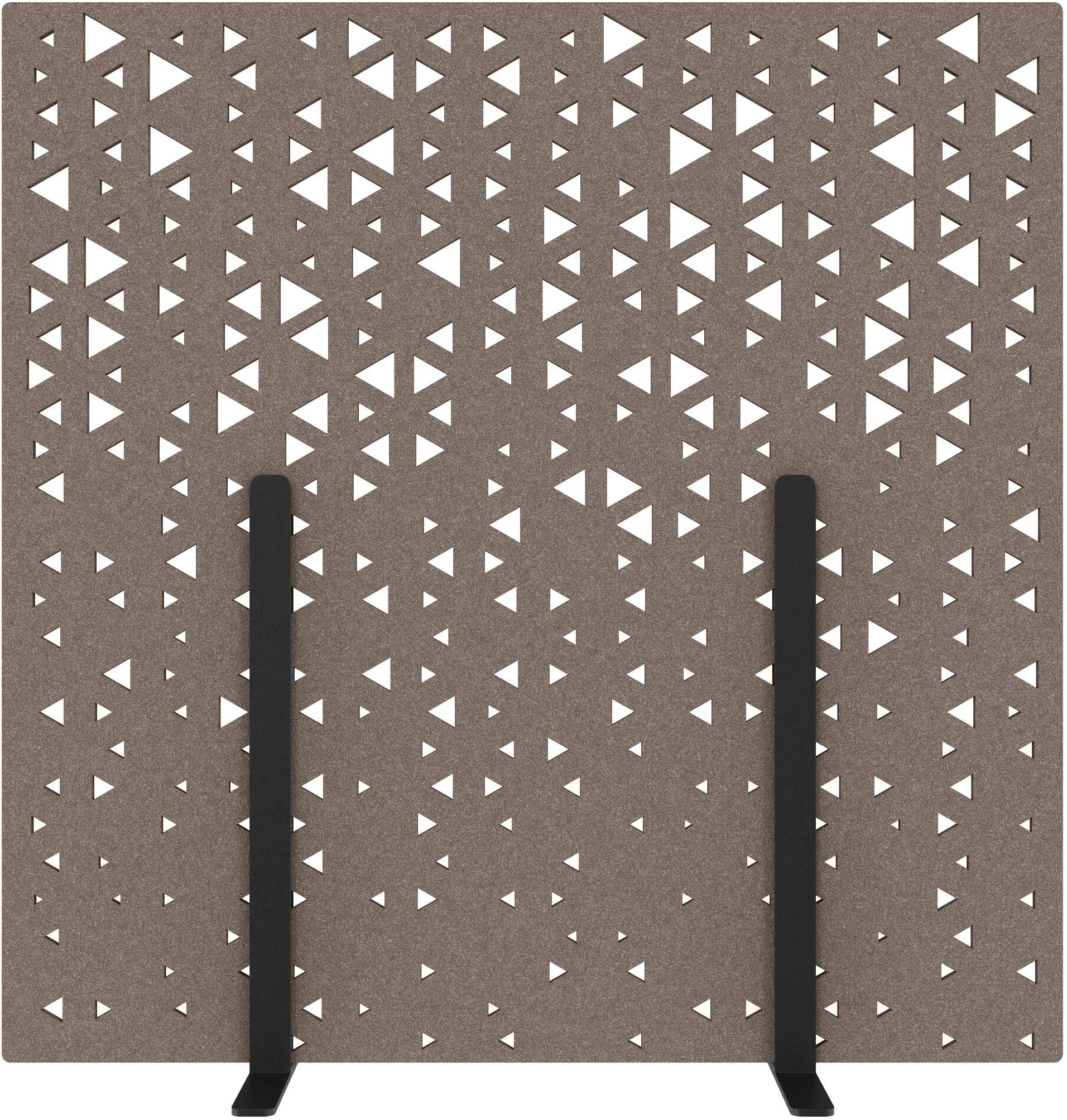 Suono Stellwand STAND – 1'800 × 1'800 mm, suonoBOARD, braun, mit Standfuss, akustisch