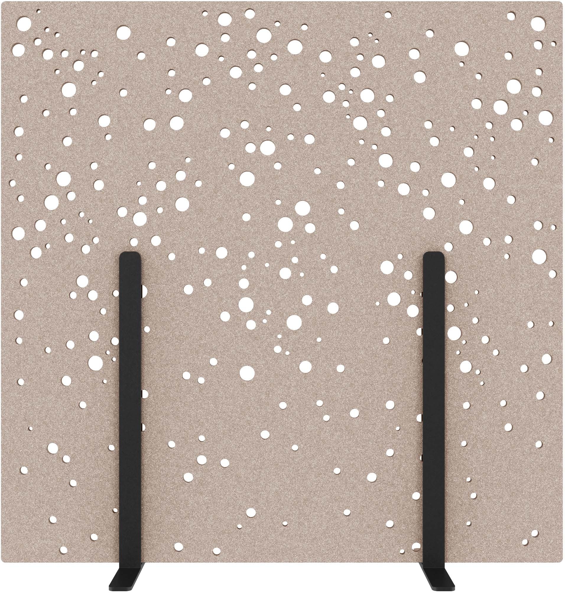 Suono Stellwand suonoSTAND – 1'800 × 1'800 mm, suonoBOARD, braun, mit Standfuss, akustisch