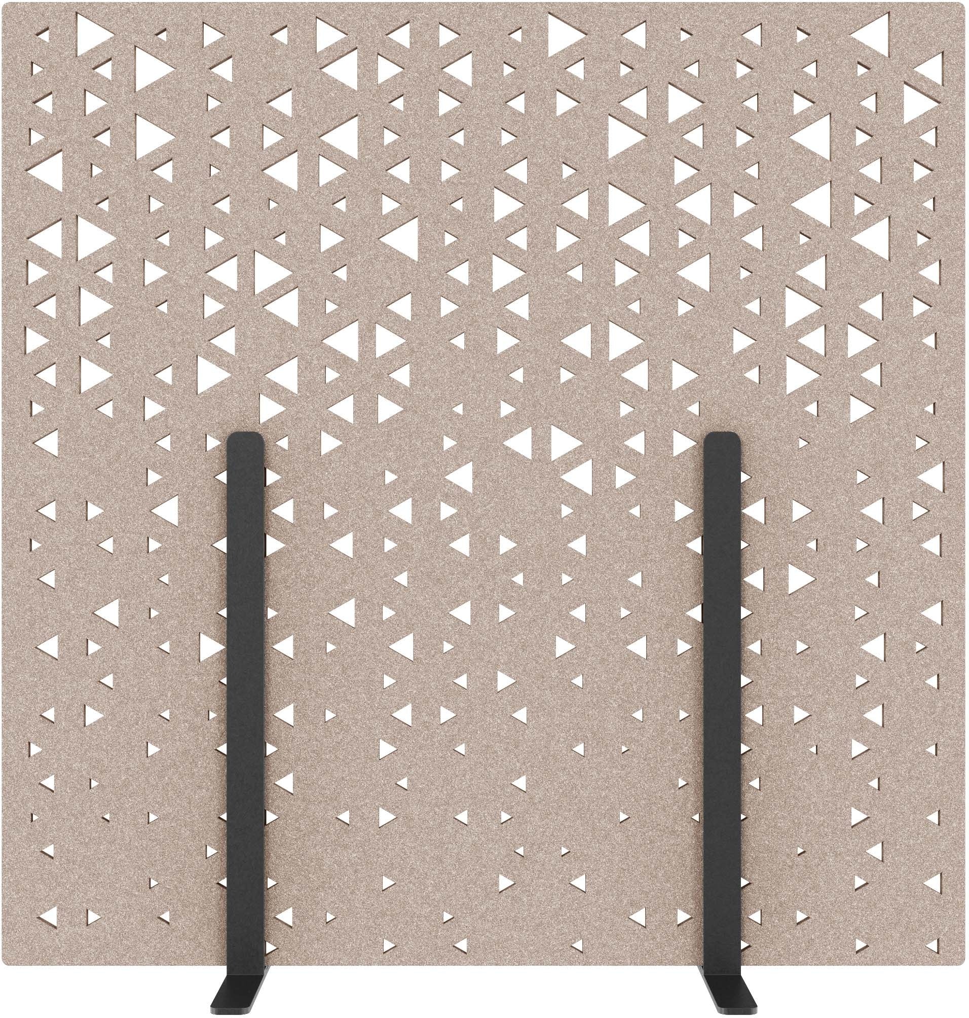 Suono Stellwand L – 1'800 × 1'800 mm, suonoBOARD, braun, mit Standfüssen, akustisch