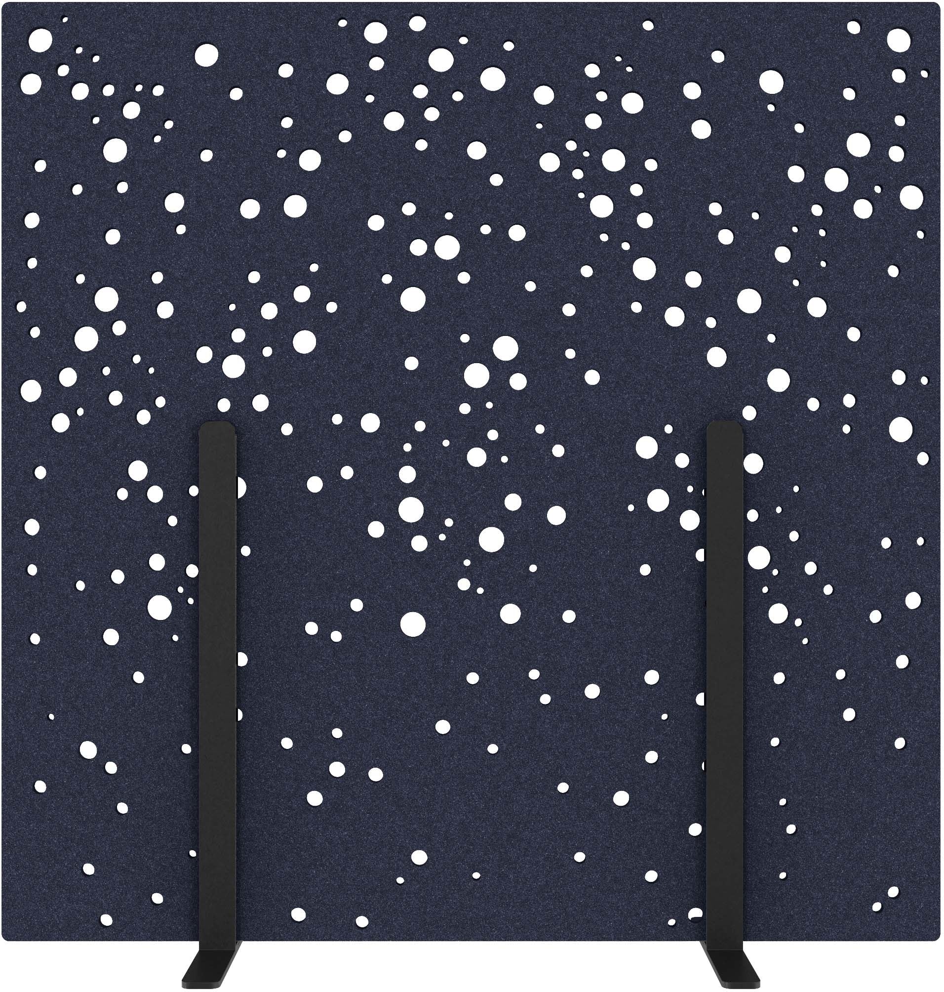 Suono Stellwand suonoSTAND – 1'800 × 1'800 mm, suonoBOARD, blau, mit Standfuss, akustisch