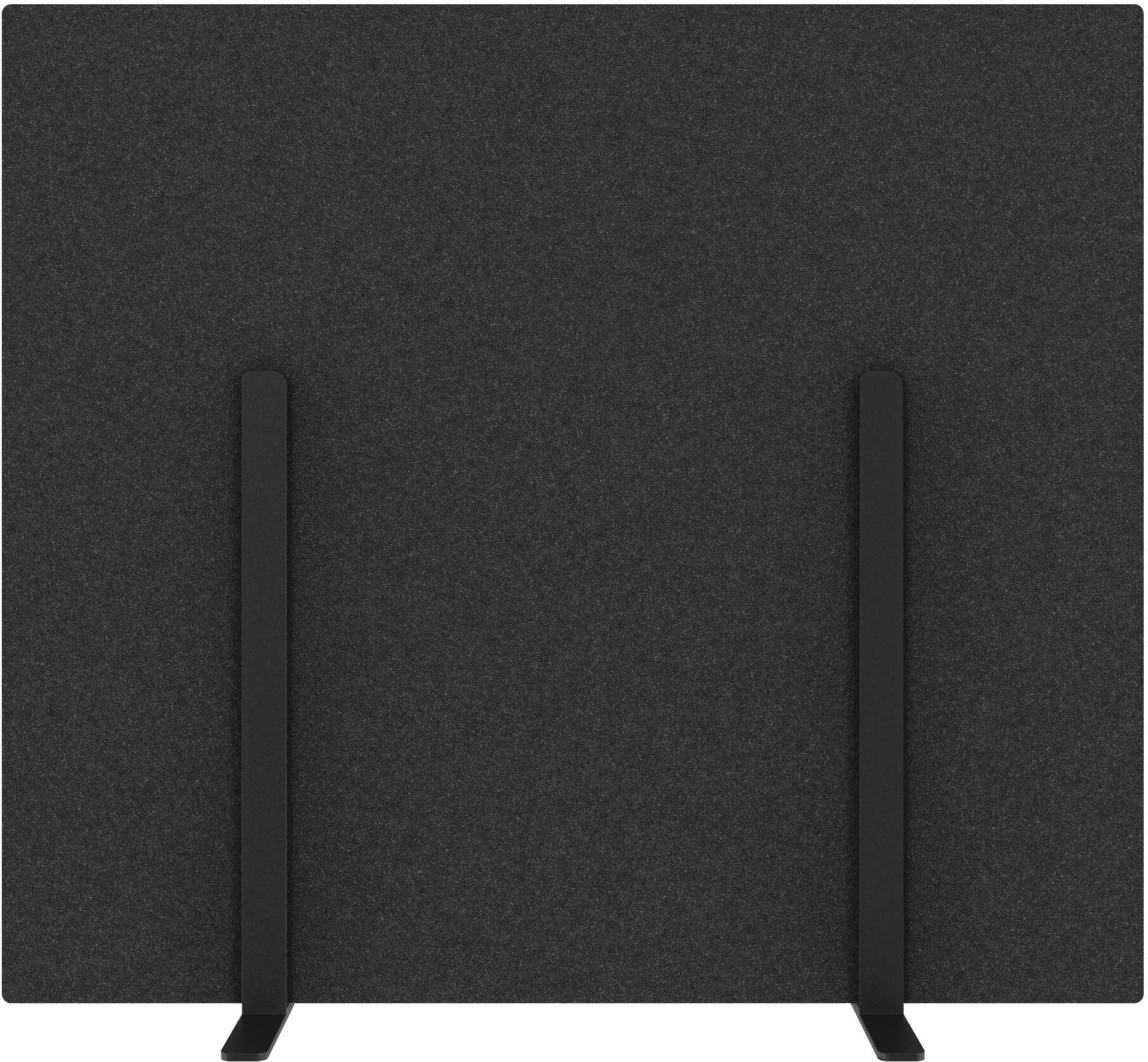 Suono Stellwand M – 1600 × 1400 mm, suonoBOARD, schwarz, mit Standfuss, rahmenlos