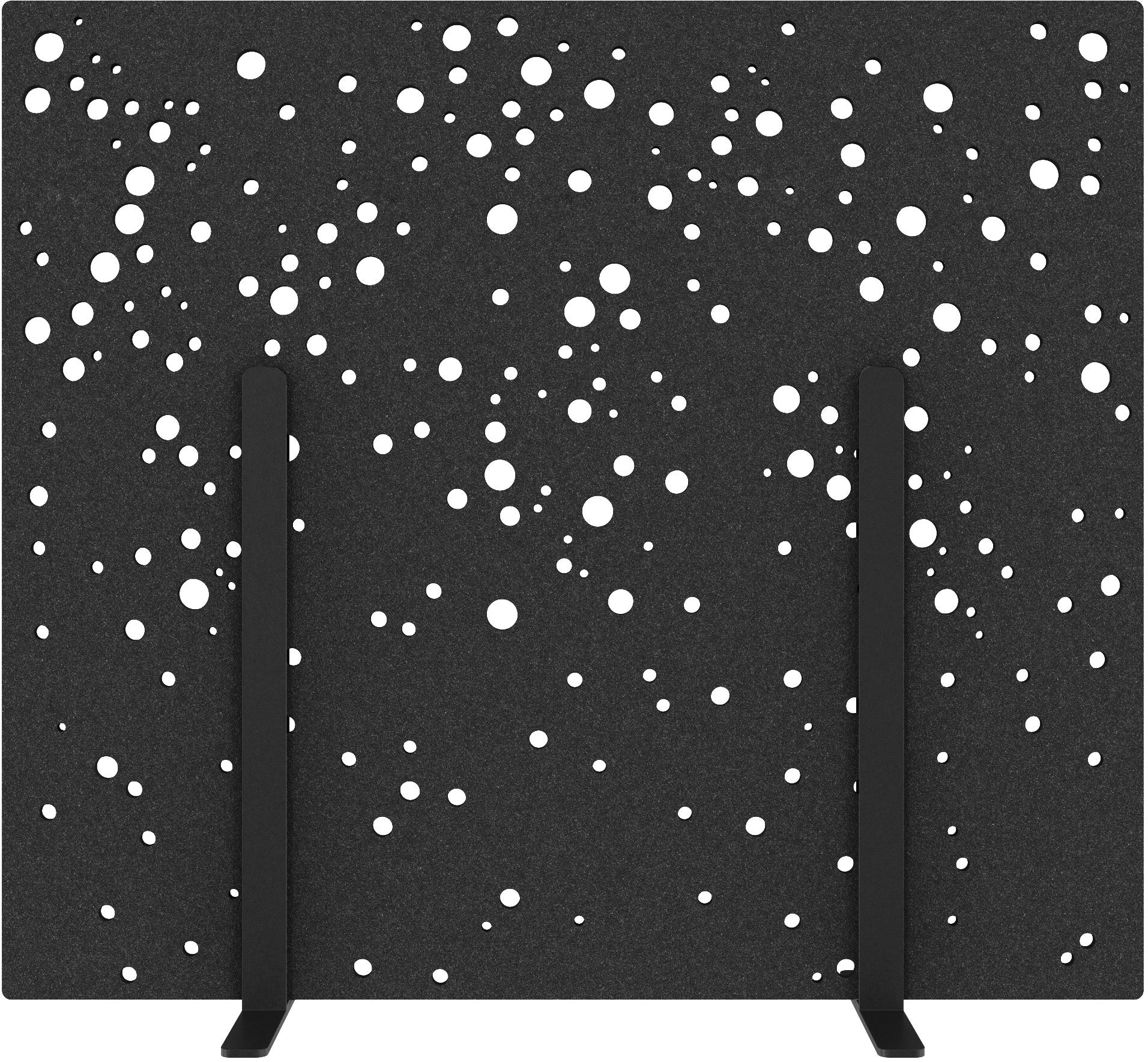 Suono Stellwand M – 1'600 × 1'400 mm, suonoBOARD, schwarz, mit Standfuss, akustisch