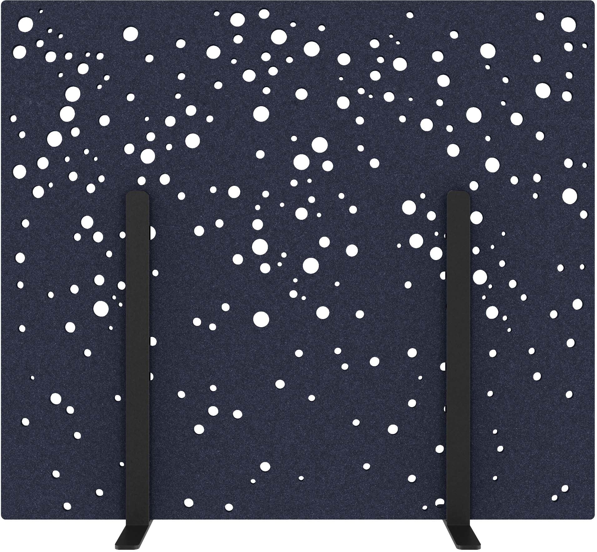 Suono Stellwand suonoSTAND – 1600 × 1400 mm, suonoBOARD, blau, mit Standfuss, akustisch