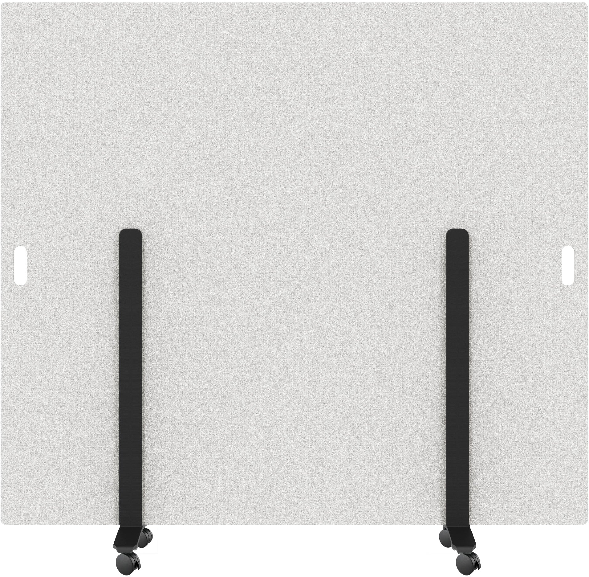 Suono Stellwand MOVE – 1'800 × 1'720 mm, Filz, weiss, mit Rollen, rahmenlos
