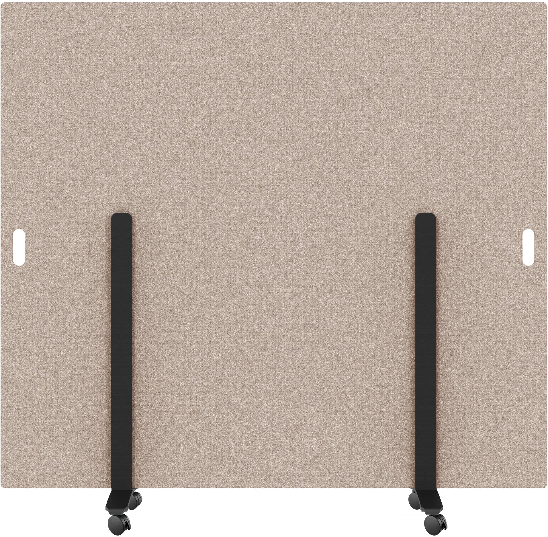 Suono Stellwand MOVE – 1'800 × 1'720 mm, Filz, braun, mit Rollen, akustisch