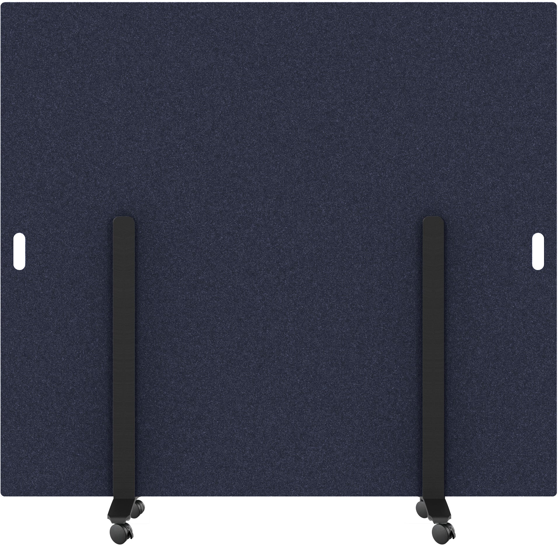Suono Stellwand MOVE – 1'800 × 1'720 mm, Filz, blau, mit Rollen, rahmenlos