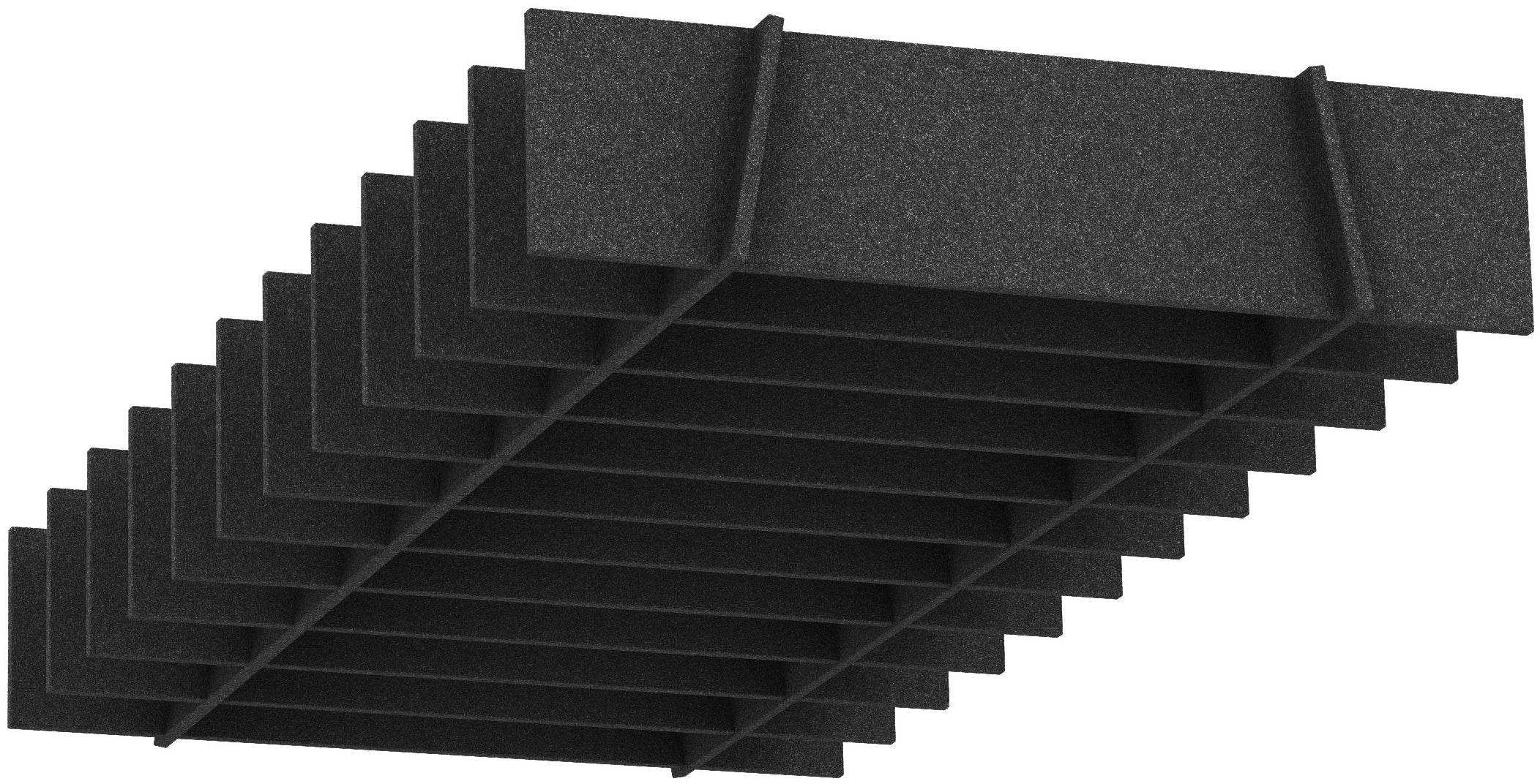 Suono STRAIGHT Deckenelement – 240 × 120 × 28 cm – suonoBOARD, schwarz