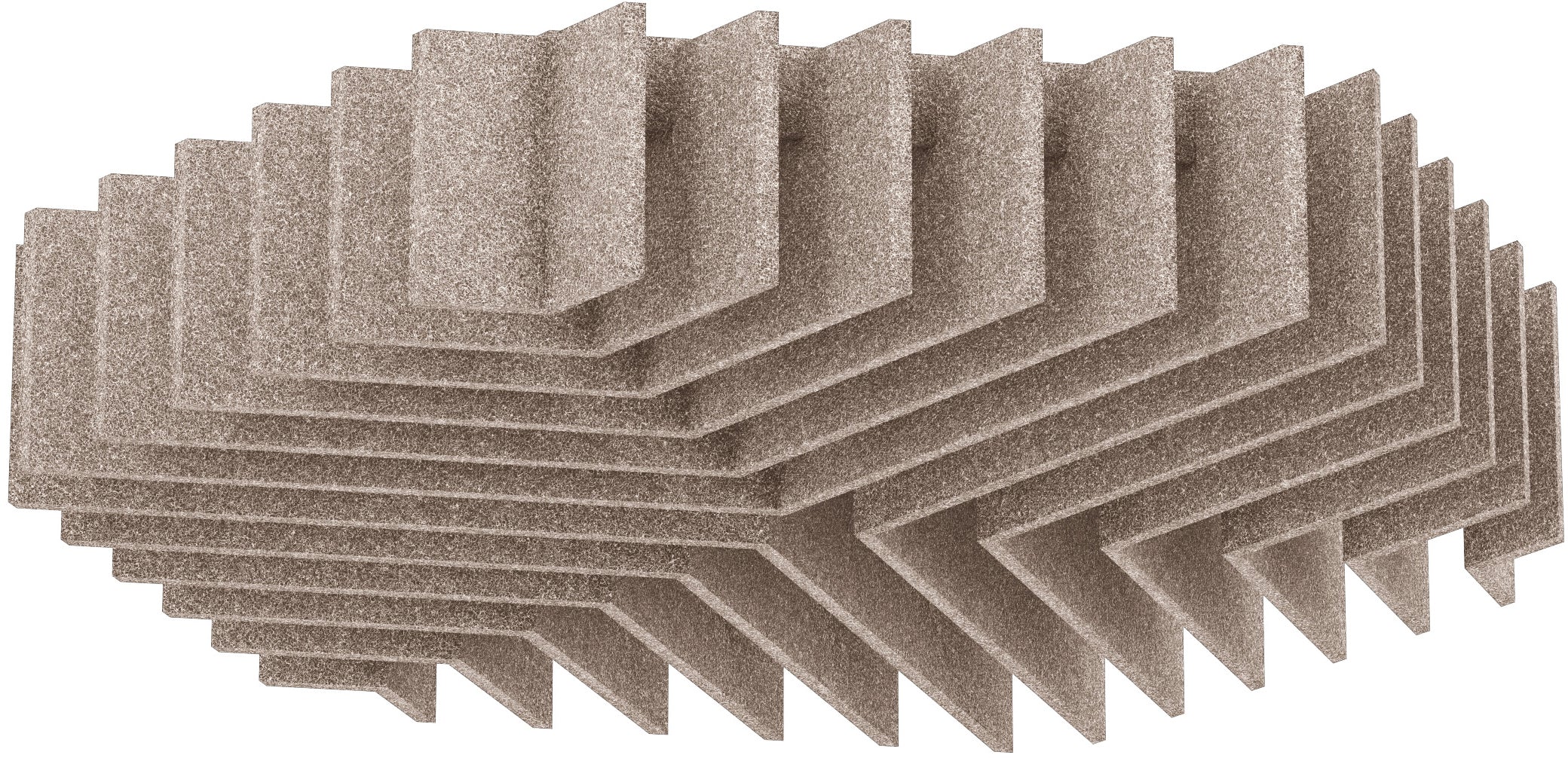 suonoCLOUD U12.4400 STAR Akustik-Deckenelement – 80 × 91 × 14 cm – suonoBOARD, braun