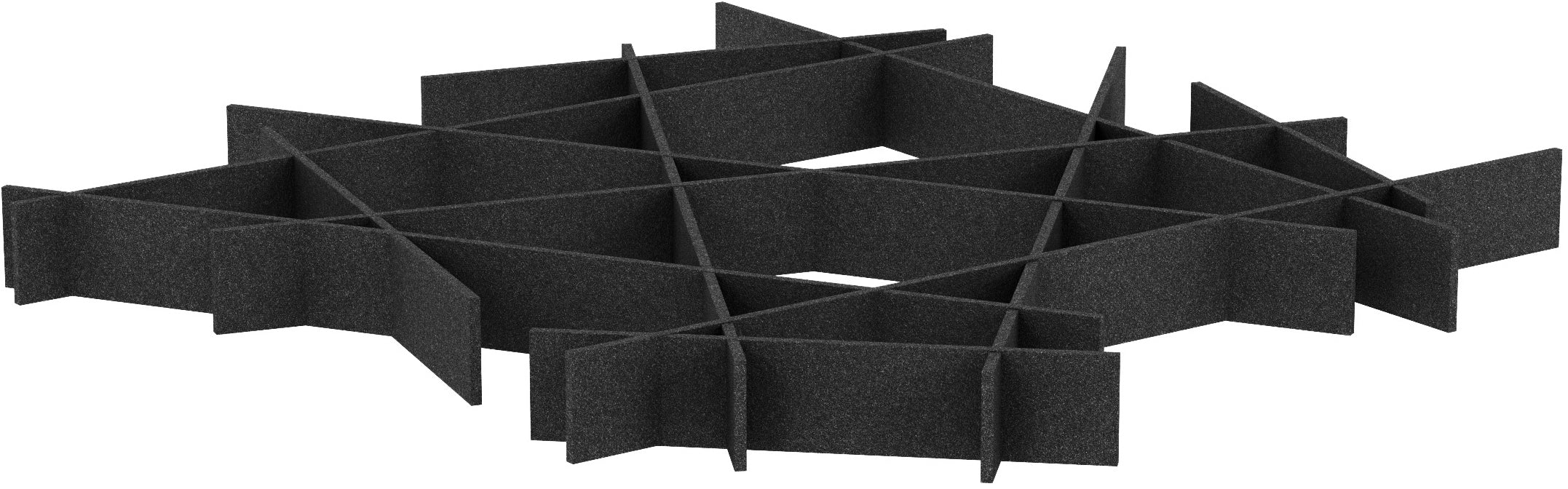 Suono INTERLACE Akustikplatten Hexagon – 229 × 229 × 19 cm – suonoBOARD, schwarz