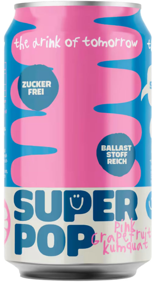 Super Pop – Limonade, Grapefruit & Kumquat, zuckerfrei – 24 × 3,3 dl