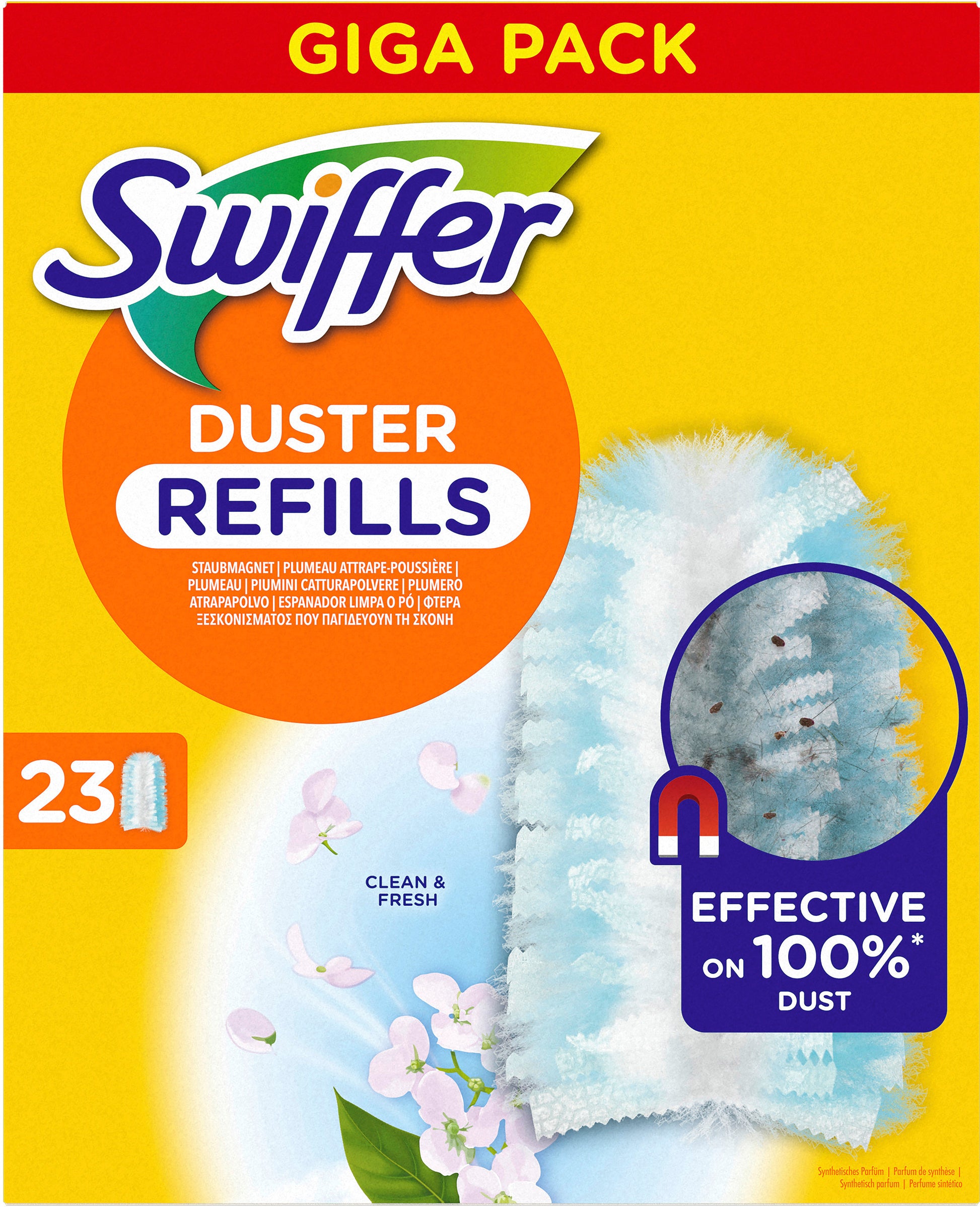 Swiffer Staubmagnet-Nachfülltücher Duster 972102 Clean & Fresh – für Swiffer Staubmagnet-Griffe (kurz und XXL)