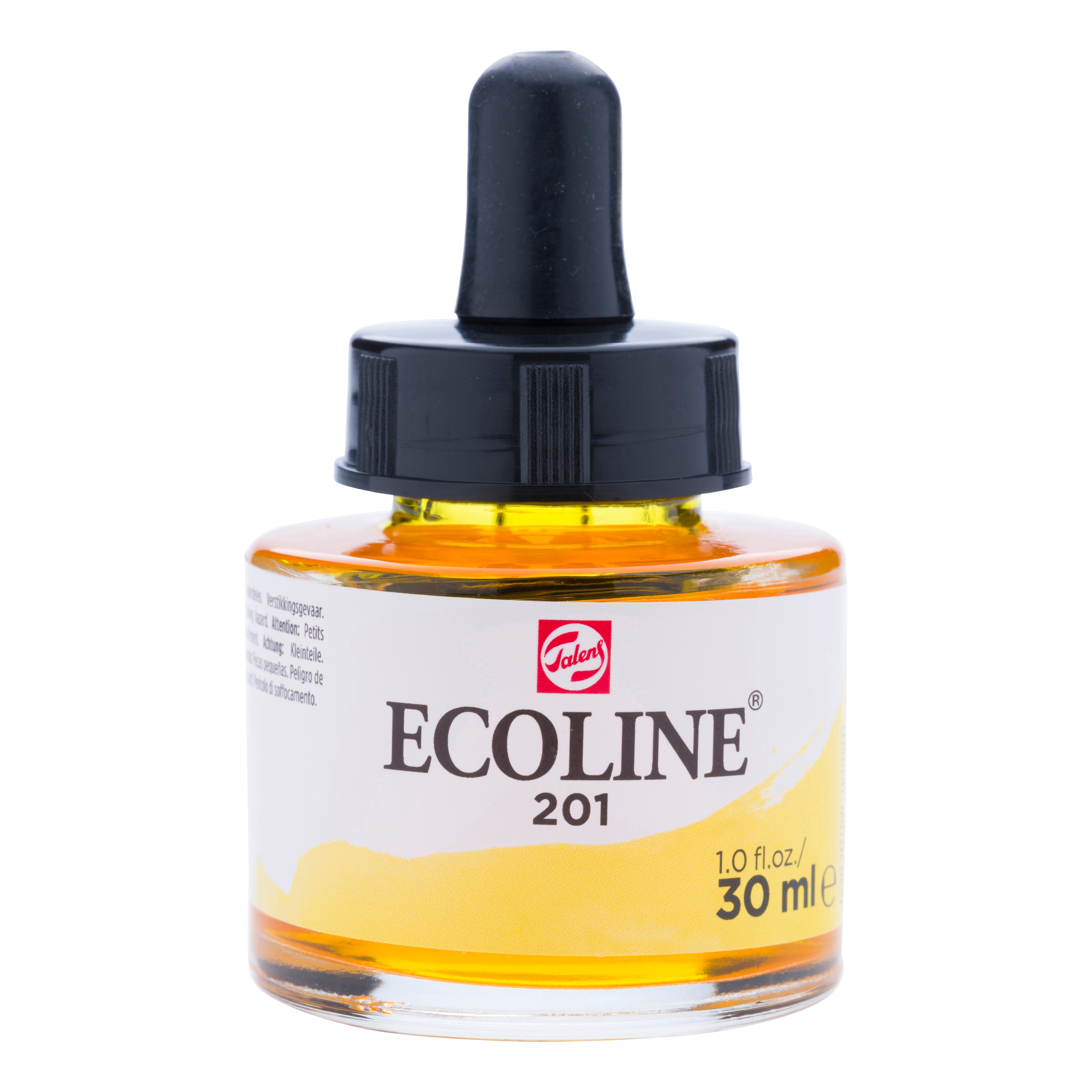 Talens Ecoline Deckfarbe – Hellgelb – 30 ml – für Aquarellpapier, Zeichenpapier, Karton