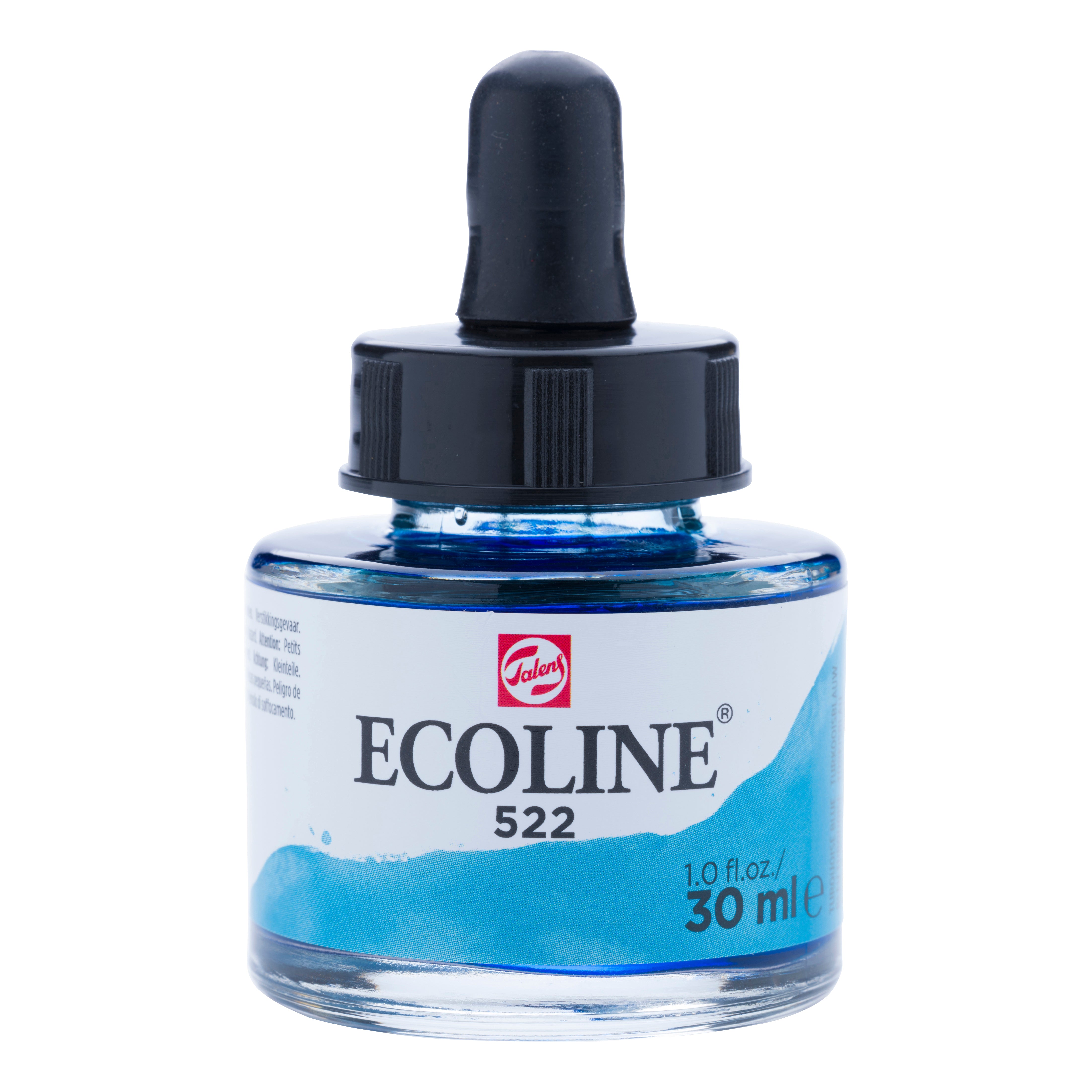 Talens Ecoline Aquarellfarbe – Türkisblau – 30 ml – für Aquarellpapier, Zeichenpapier, Karton