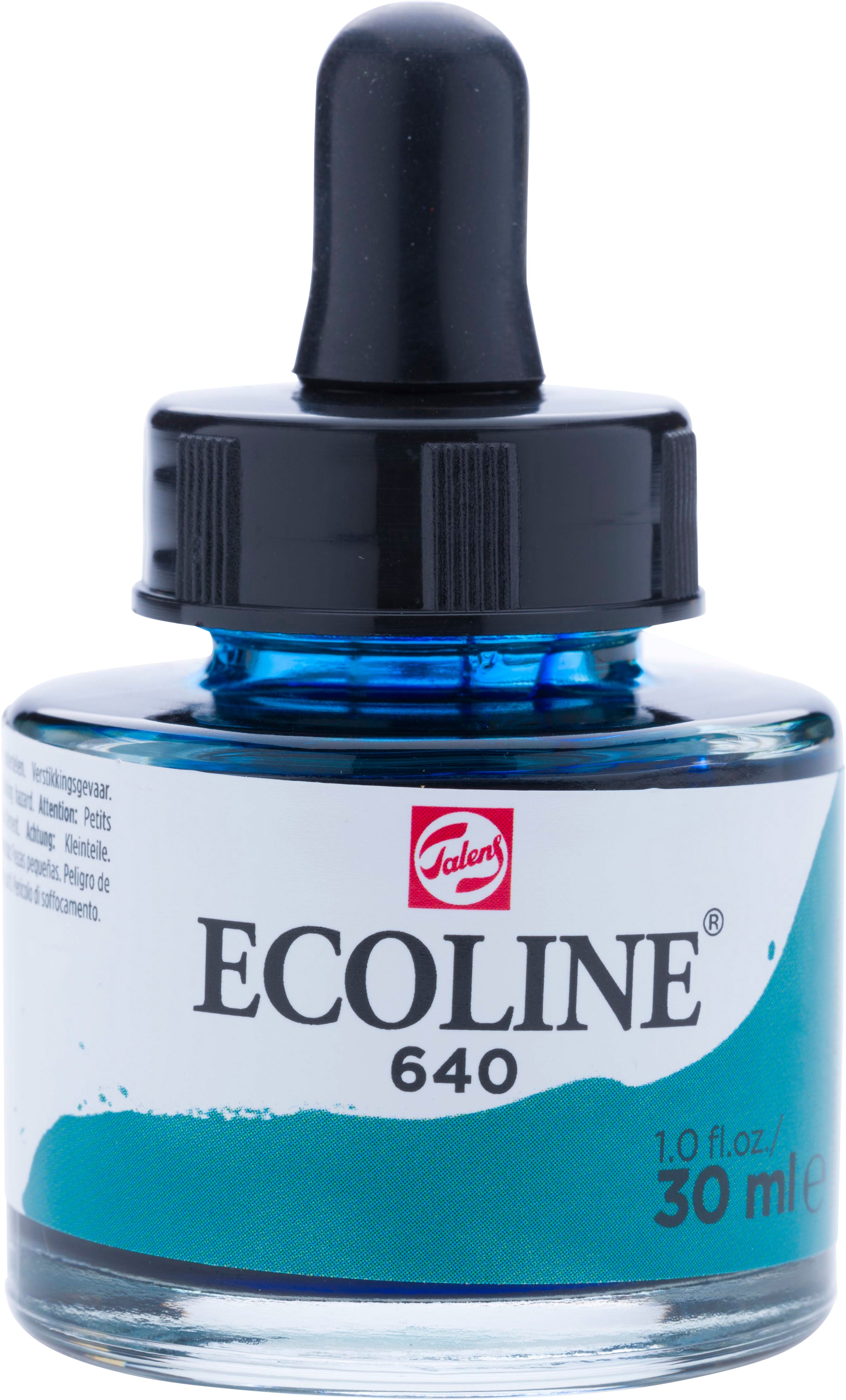 Talens Ecoline Aquarellfarbe – Blaugrün, Transparent – 30 ml – für Aquarellpapier, Zeichenpapier, Karton
