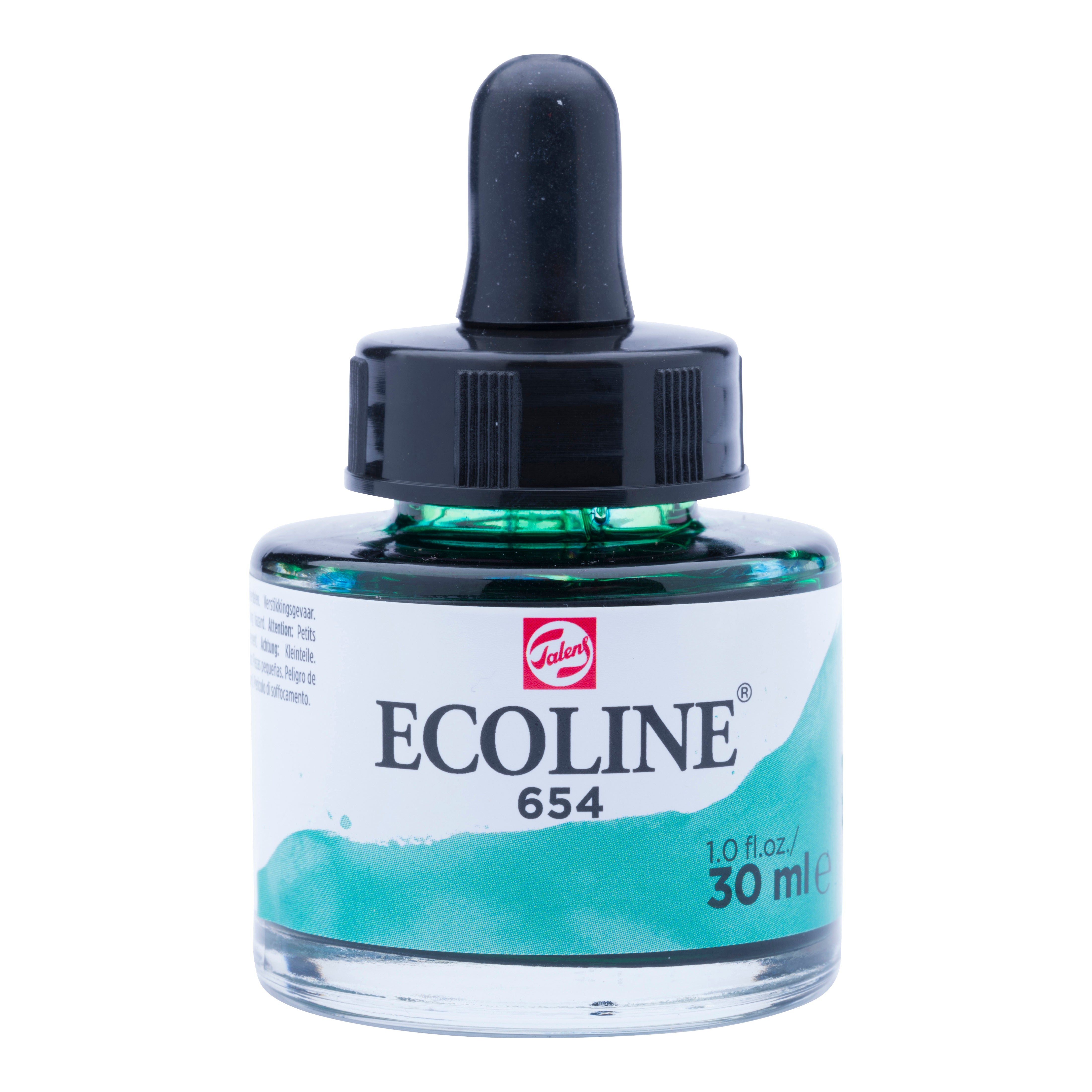 Talens Ecoline Aquarellfarbe – Tannengrün, transparent – 30 ml – für Aquarellpapier, Zeichenpapier, Karton