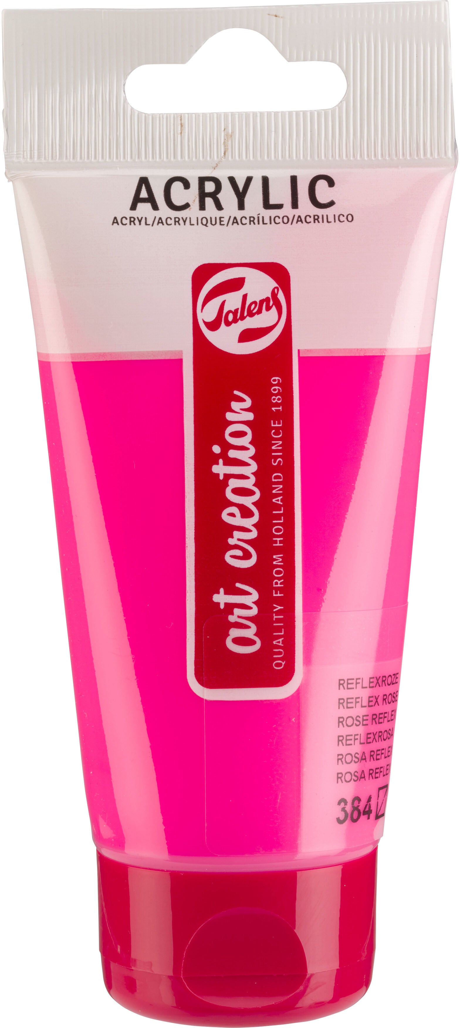 Talens Art Creation Acrylfarbe – Reflexrosa 384, seidig glänzend – 75 ml – für Leinwand, Papier, Holz