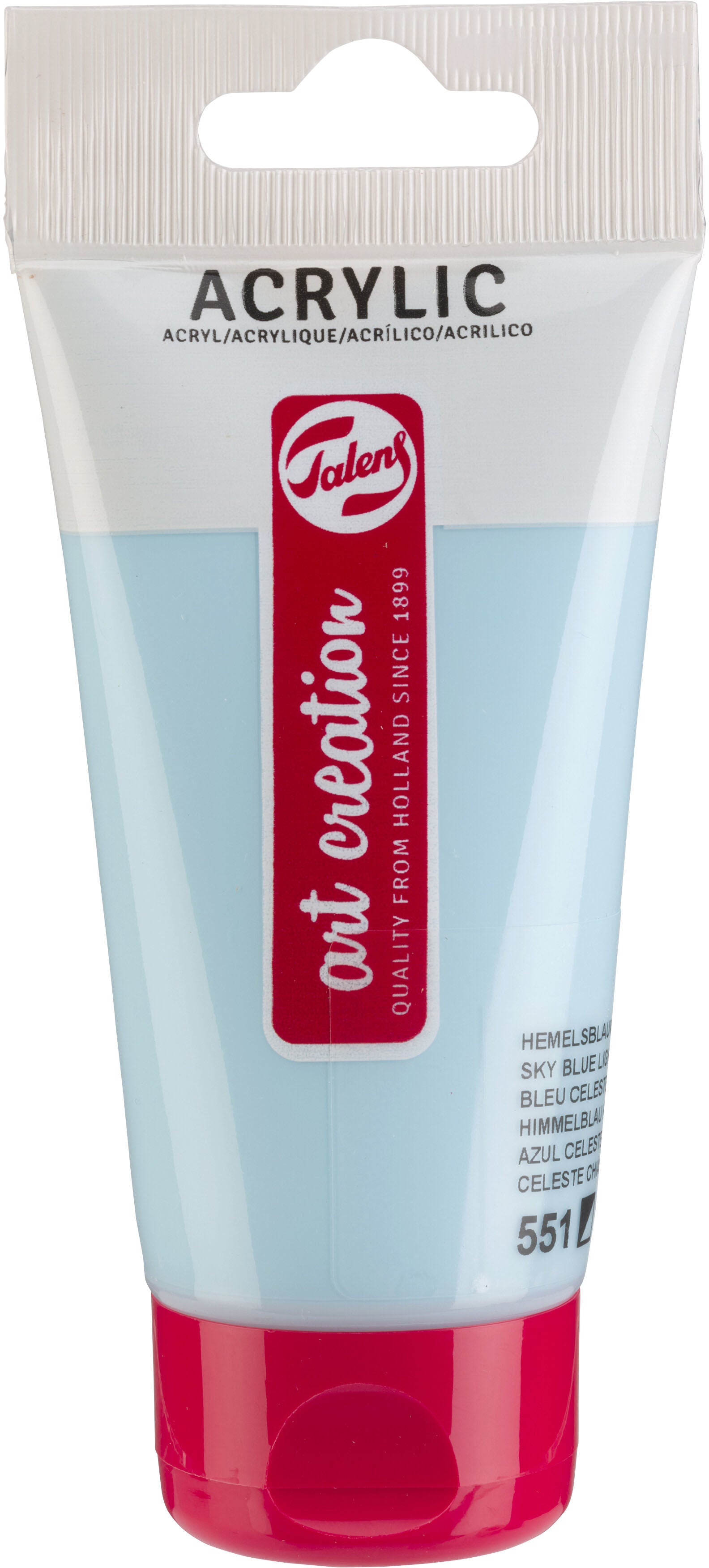 Talens Art Creation Acrylfarbe – Hellhimmelblau 551, seidenmatt – 75 ml Tube – für Leinwand, Papier, Holz
