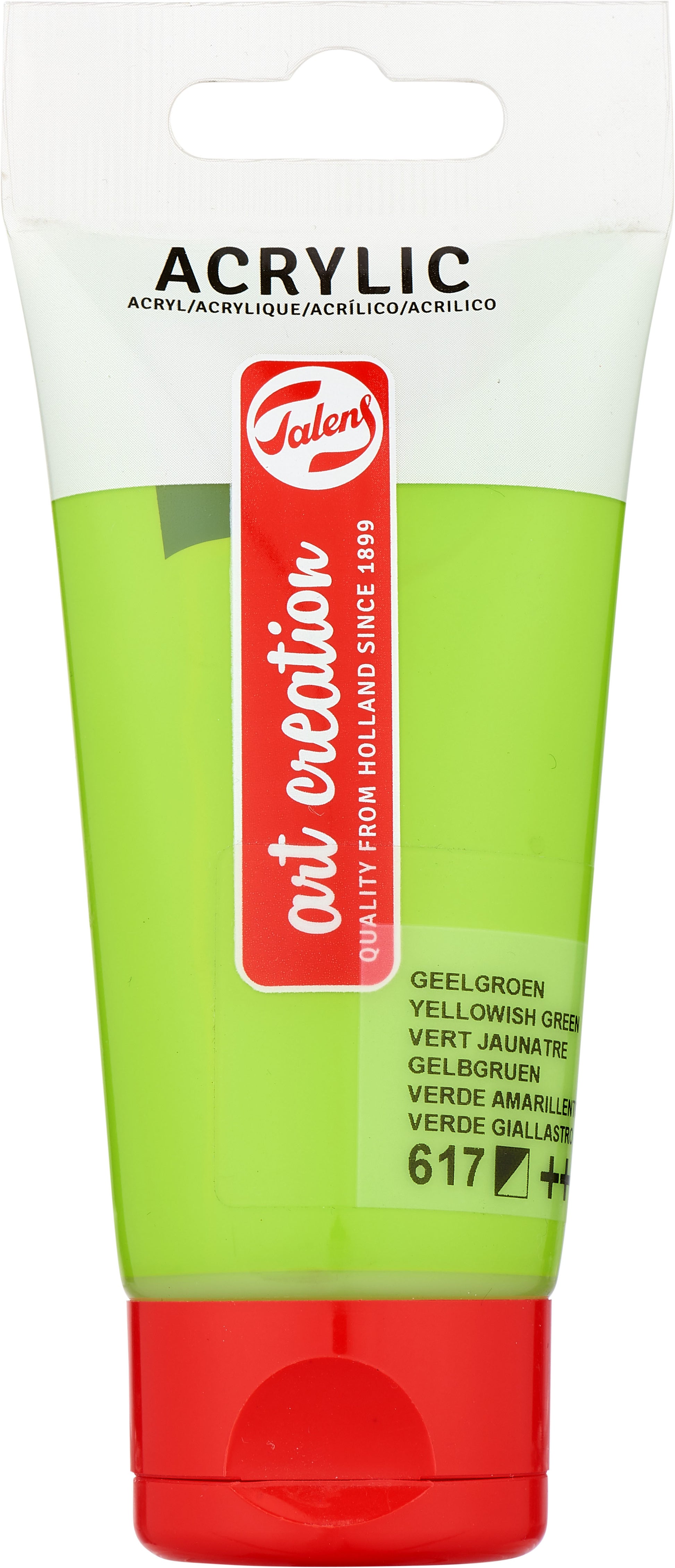 Talens Acrylfarbe – Gelbgrün 617 – 75 ml – für Leinwand, Papier, Holz