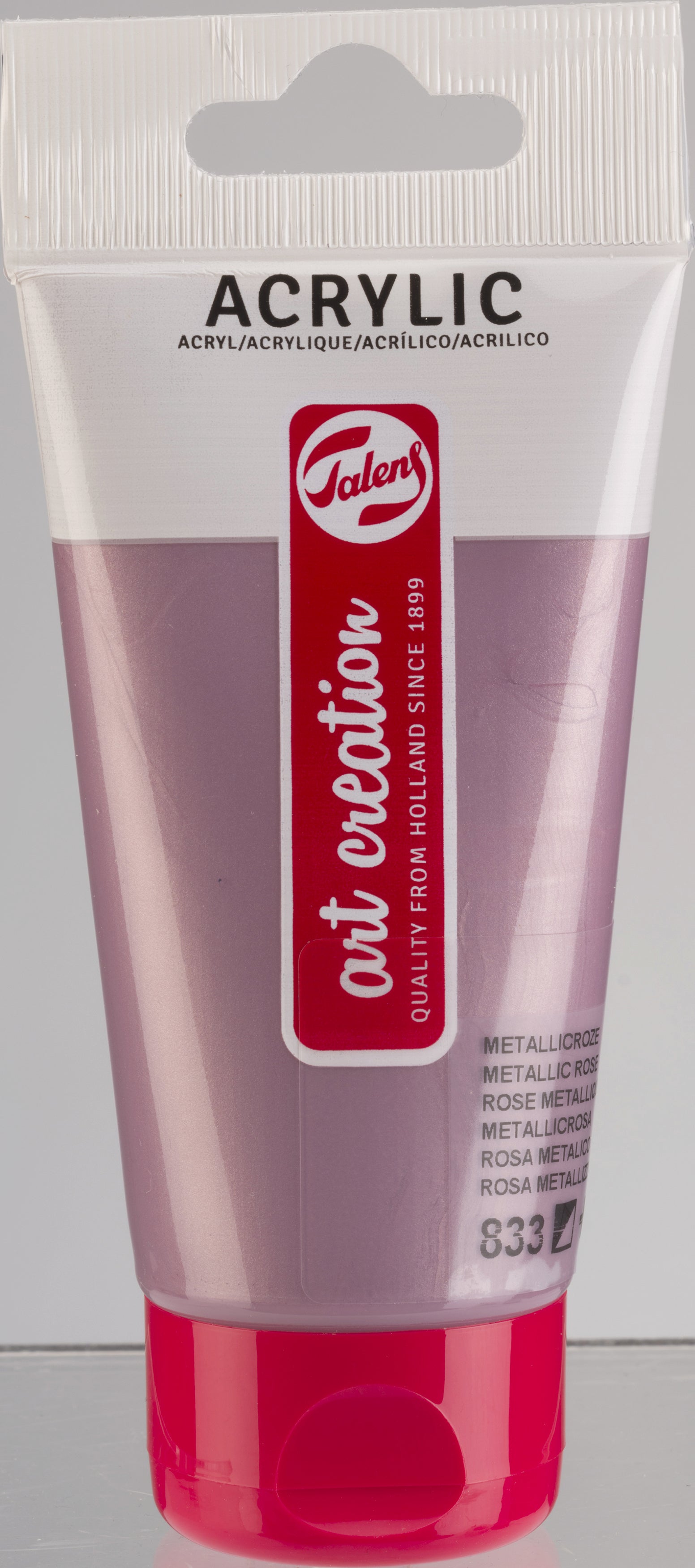 Talens Acrylfarbe – Metallicrosa 833, seidenmatt – 75 ml – für Leinwand, Papier, Holz