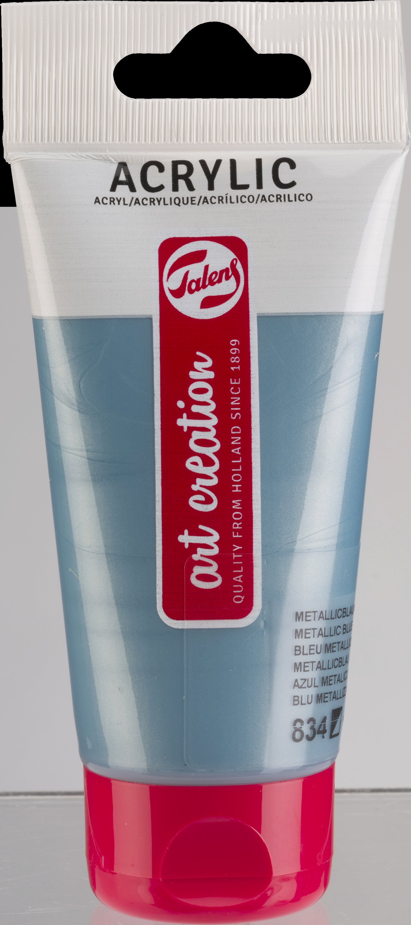 Talens Art Creation Acrylfarbe – Metallicblau 834, seidig – 75 ml – für Leinwand, Papier, Holz