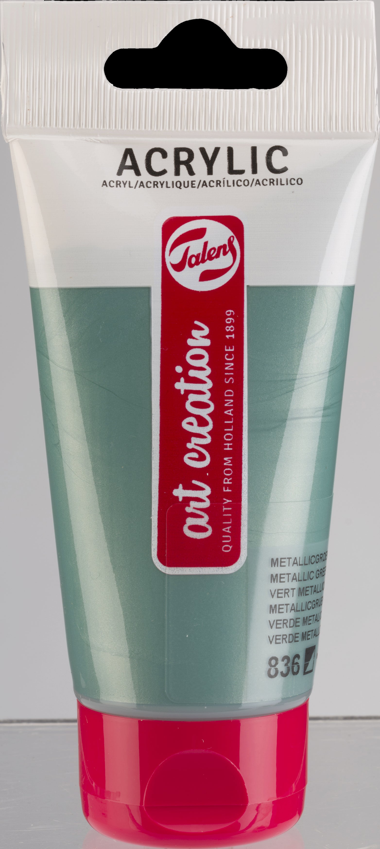 Talens Art Creation Acrylfarbe – Metallicgrün 836, seidenmatt – 75 ml – für Leinwand, Papier, Holz