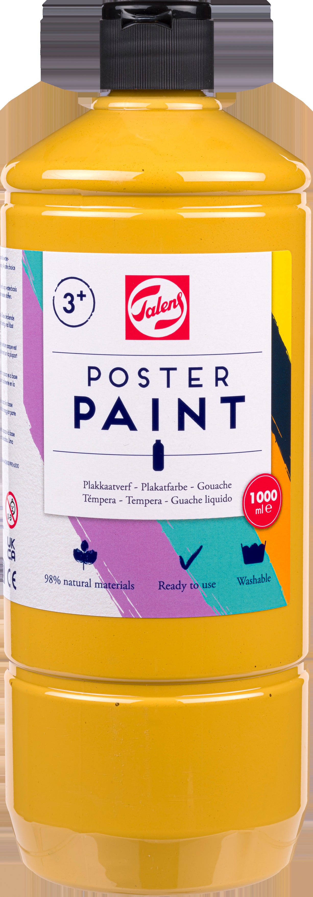 Talens Plakatfarbe – Ocker – 1,0 l – für Leinwand, Papier, Holz