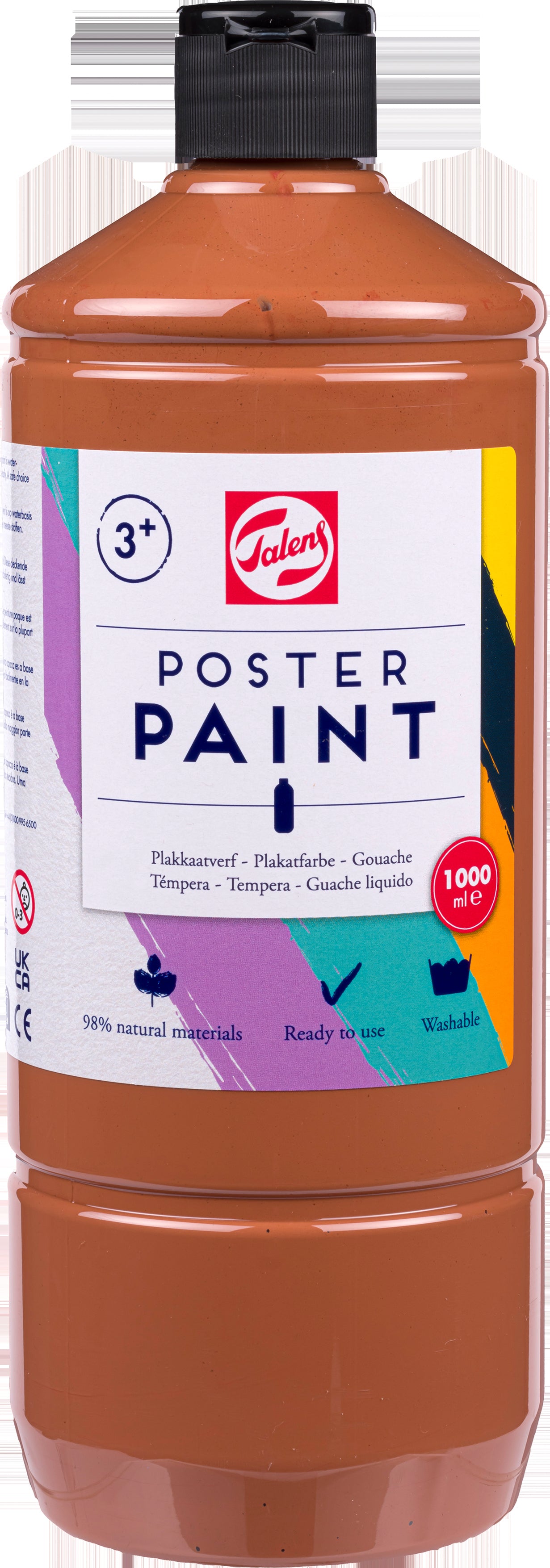 Talens Plakatfarbe – Hellbraun – 1,0 l – für Papier, Holz, Glas