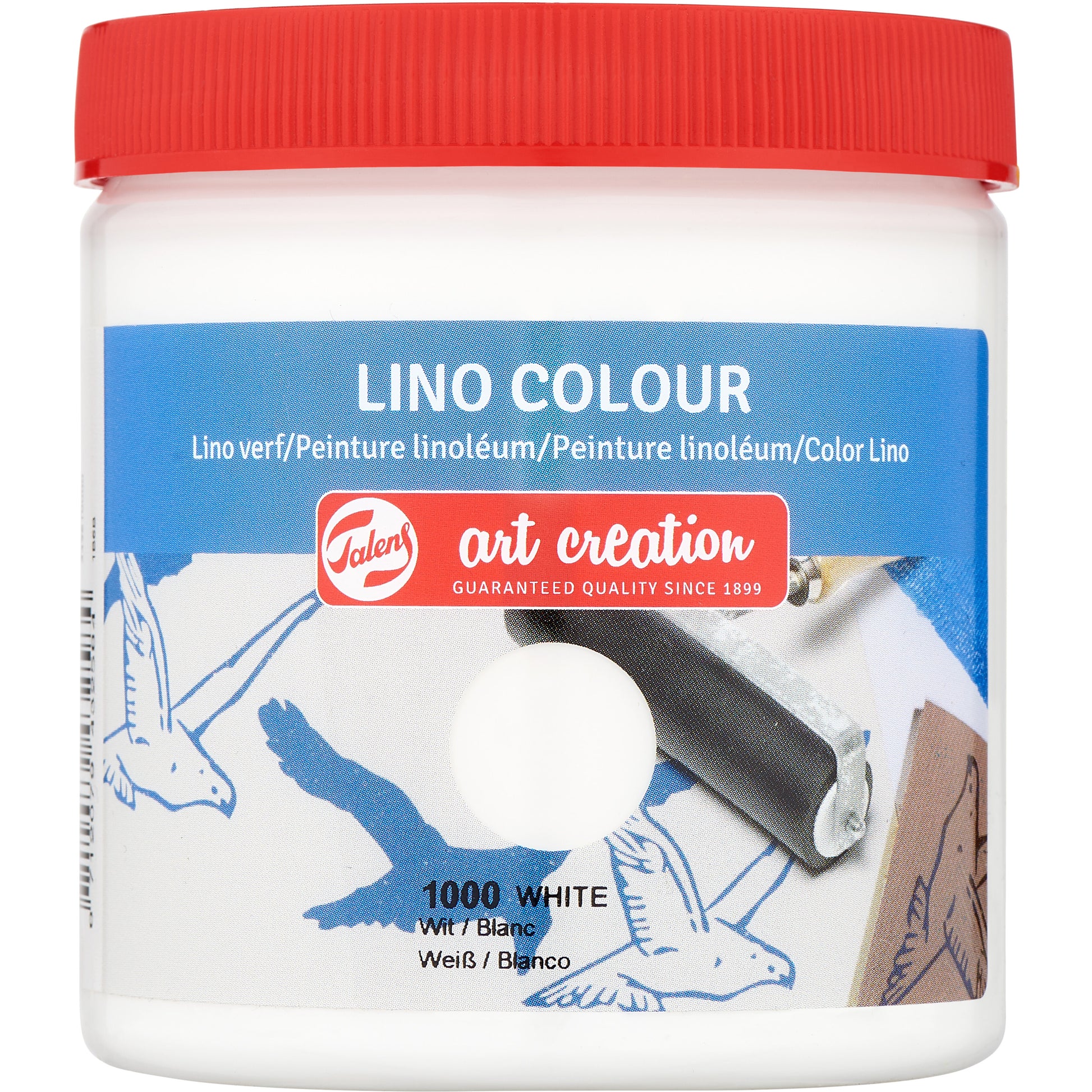 Talens Linoldruckfarbe – Weiss 1000 – 250 ml – für Linoleumdruck