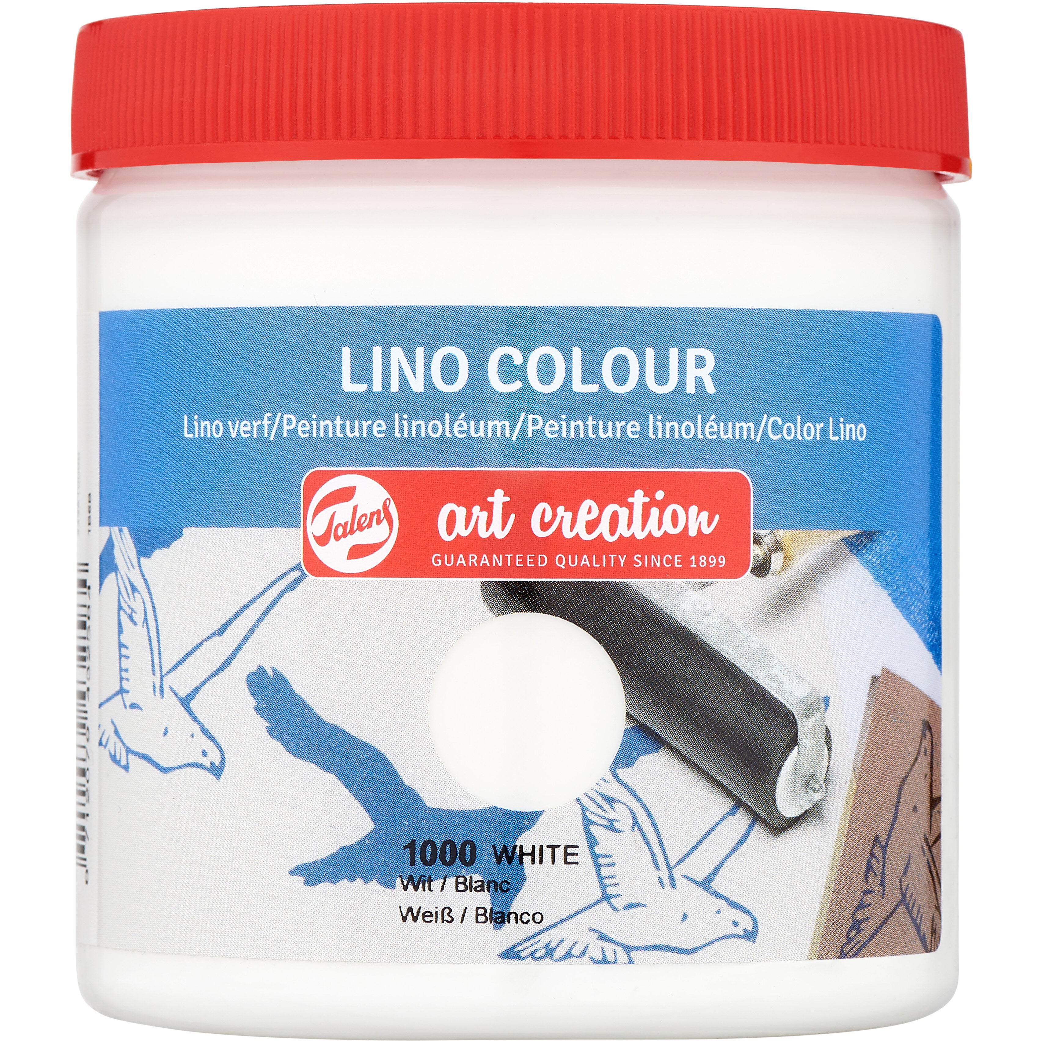 Talens Linoldruckfarbe – Weiss 1000 – 250 ml – für Linoleumdruck