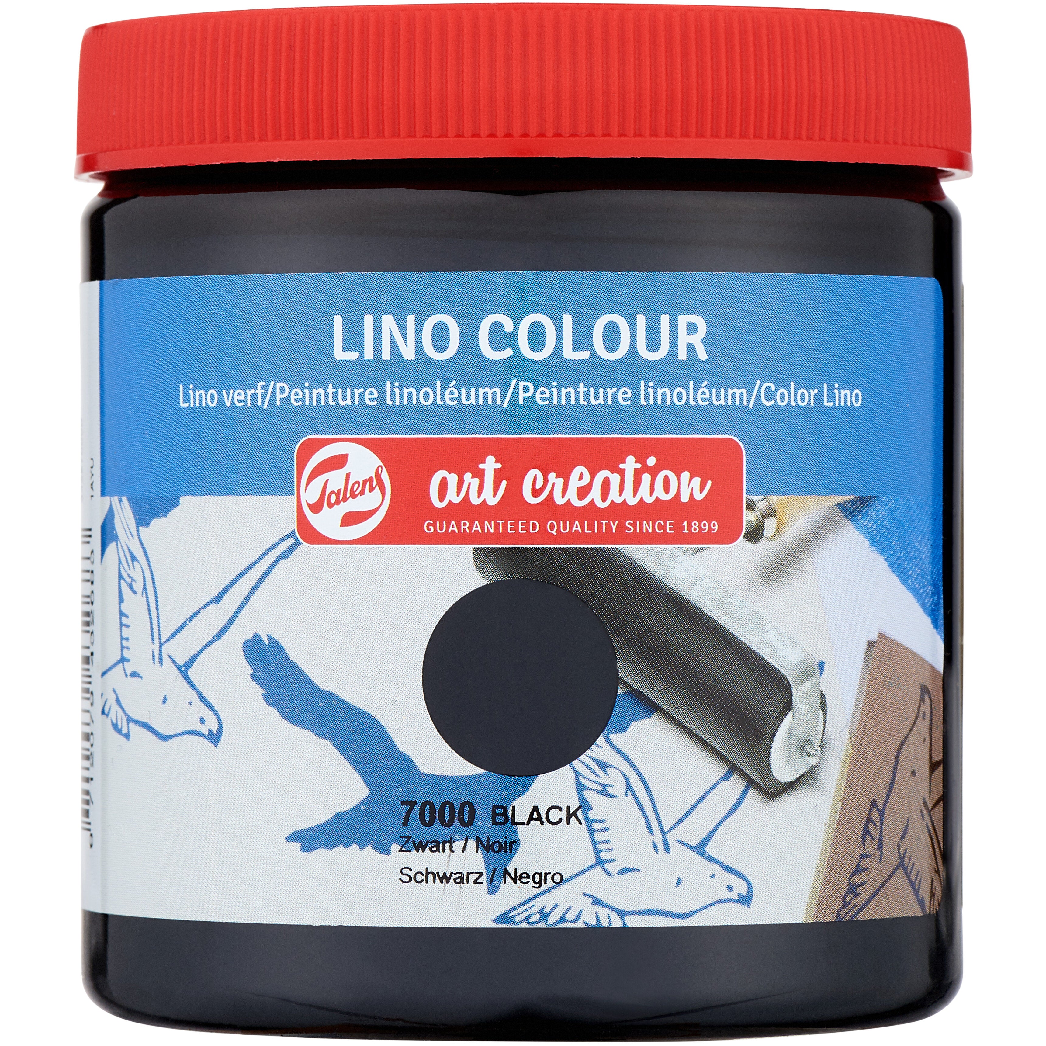Talens Linoldruckfarbe – Schwarz 7000 – 250 ml – für Linoleumdruck