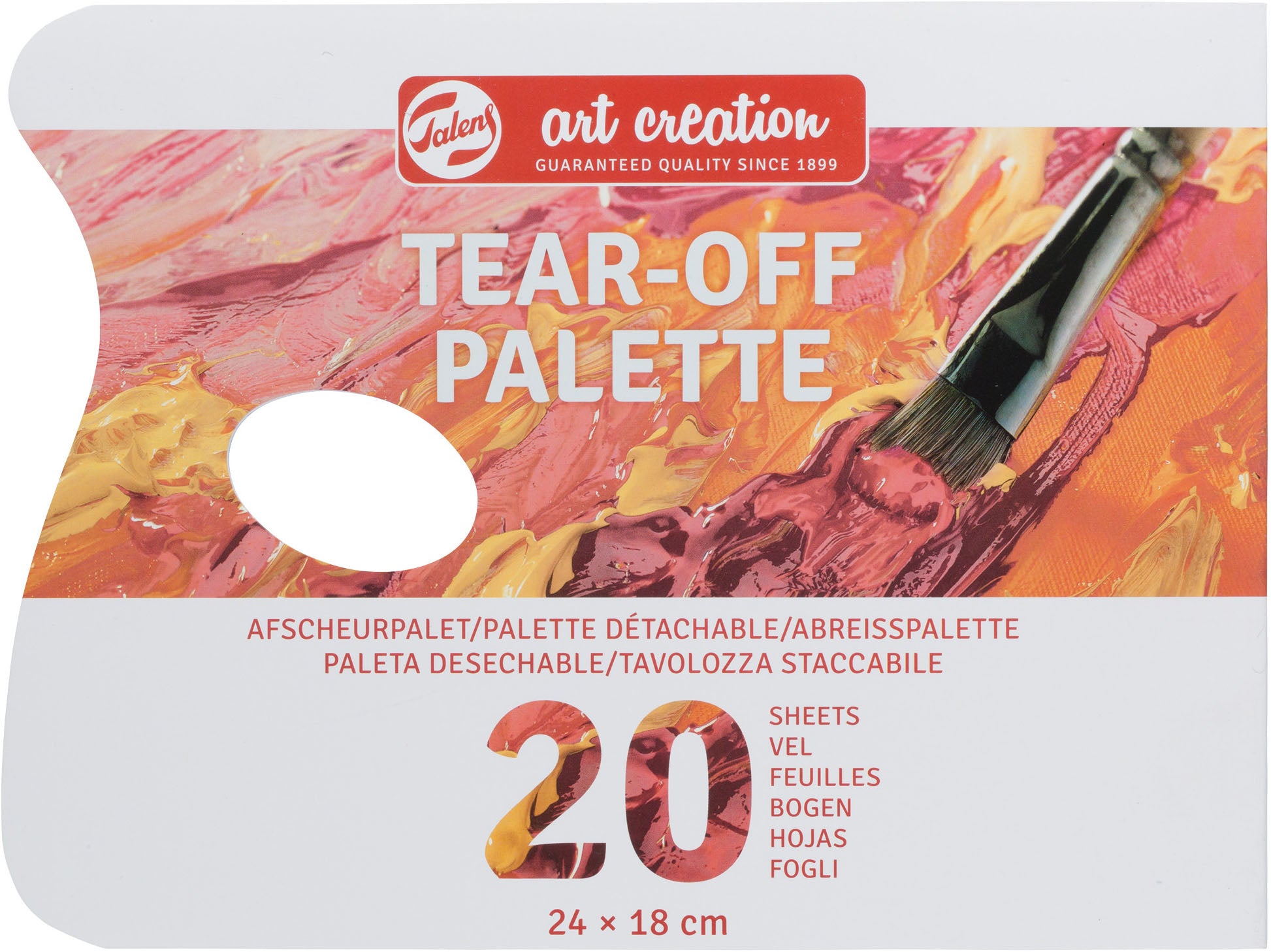 Talens Abreisspalette – Papier, öl- und wasserfest, 182 × 243 mm, 20 Blatt