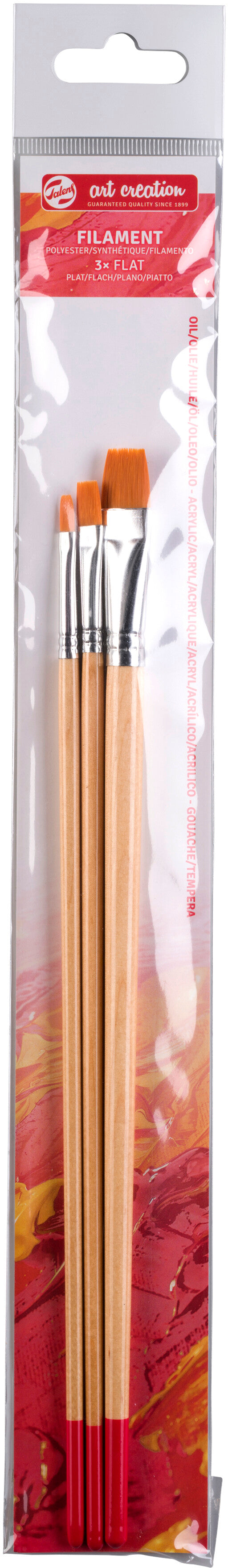 Talens Pinsel-Set – Flachpinsel, Polyester, Grössen 4/8/16, 3er-Set