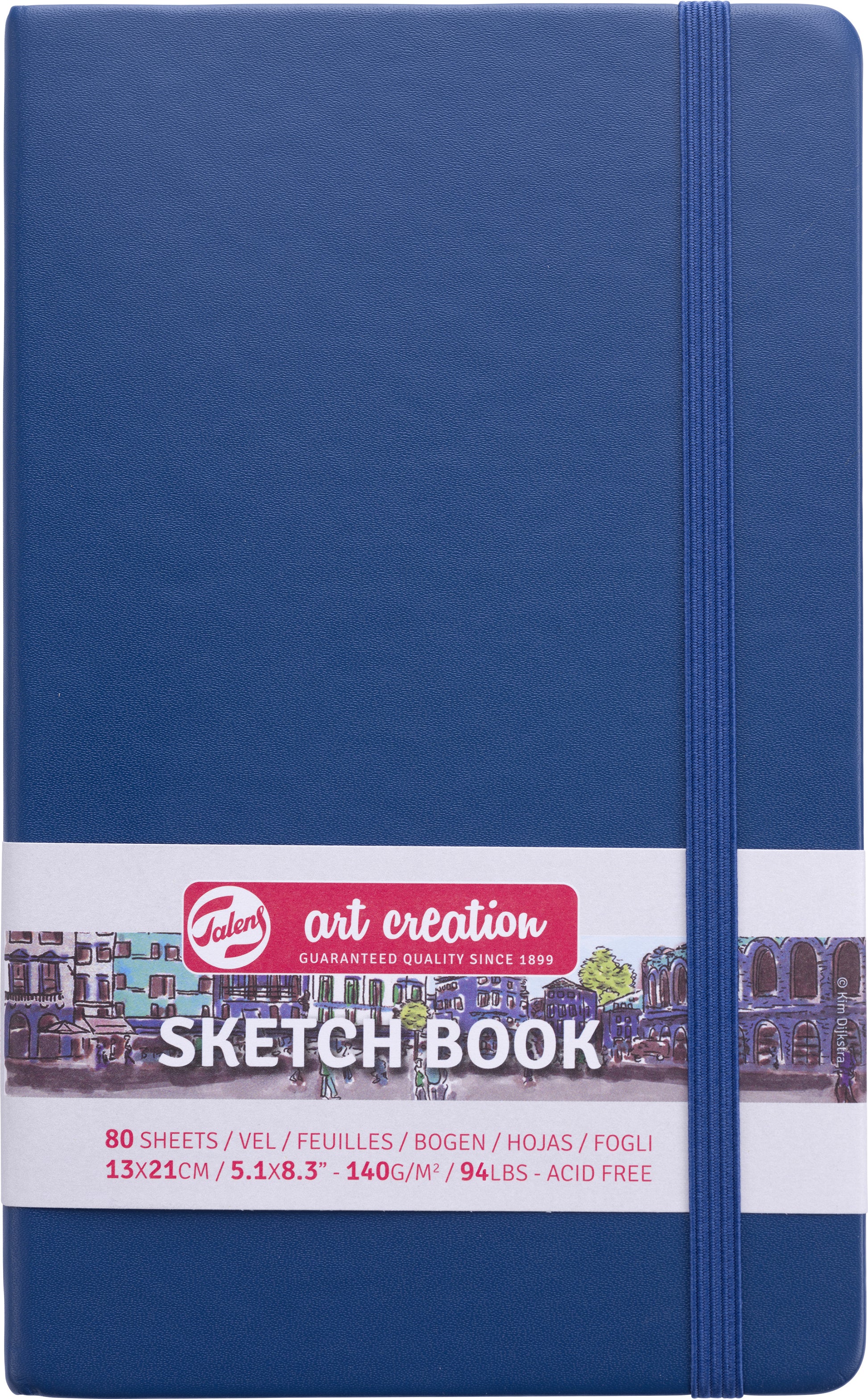 Talens Skizzenbuch – 140 g/m² – Hardcover, Marineblau – mit Gummiband – 80 Blatt – cremefarbenes Papier