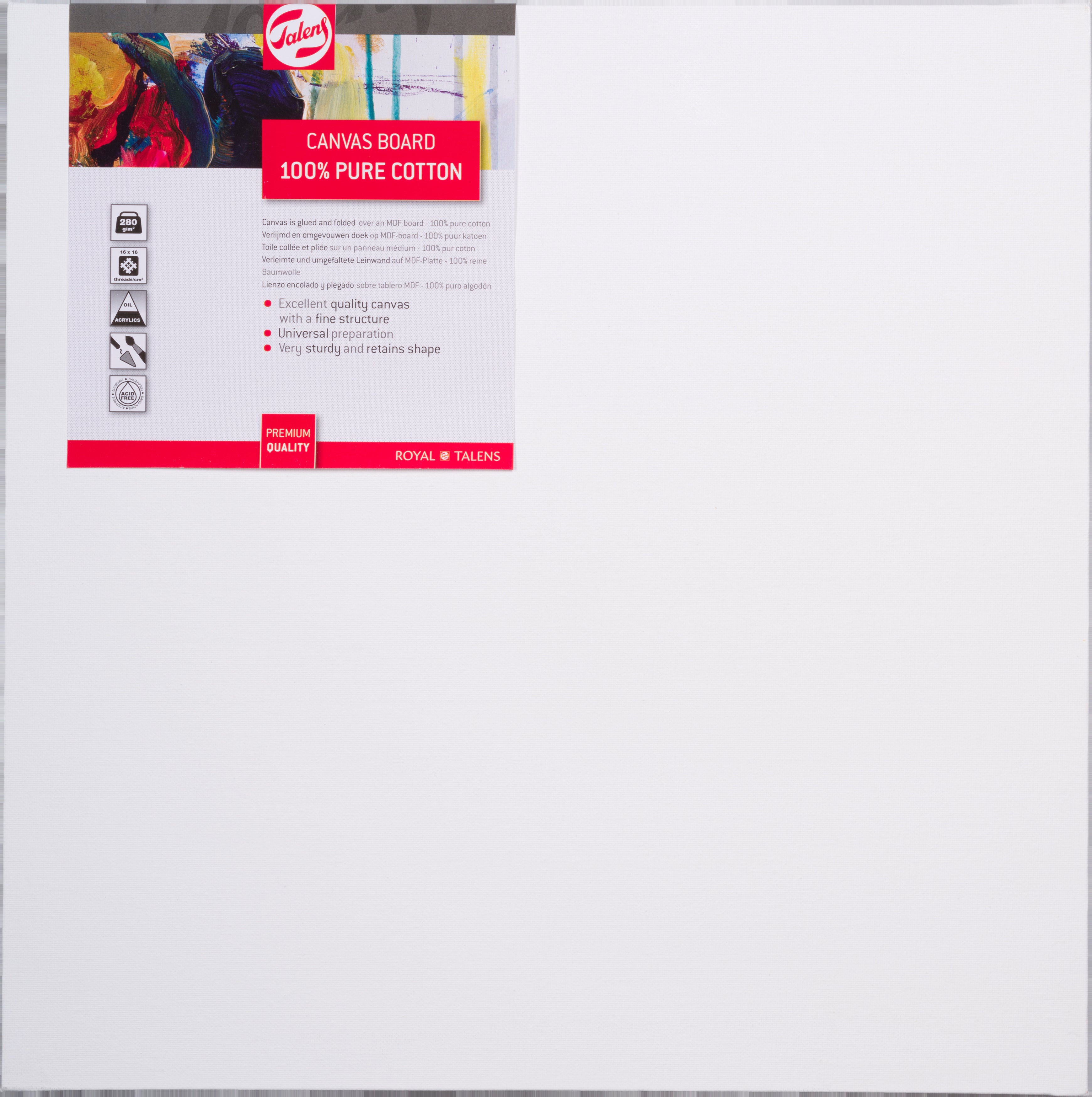 Talens Leinwandkarton – 40 × 40 cm – 280 g/m² – Baumwolle – für Öl & Acryl