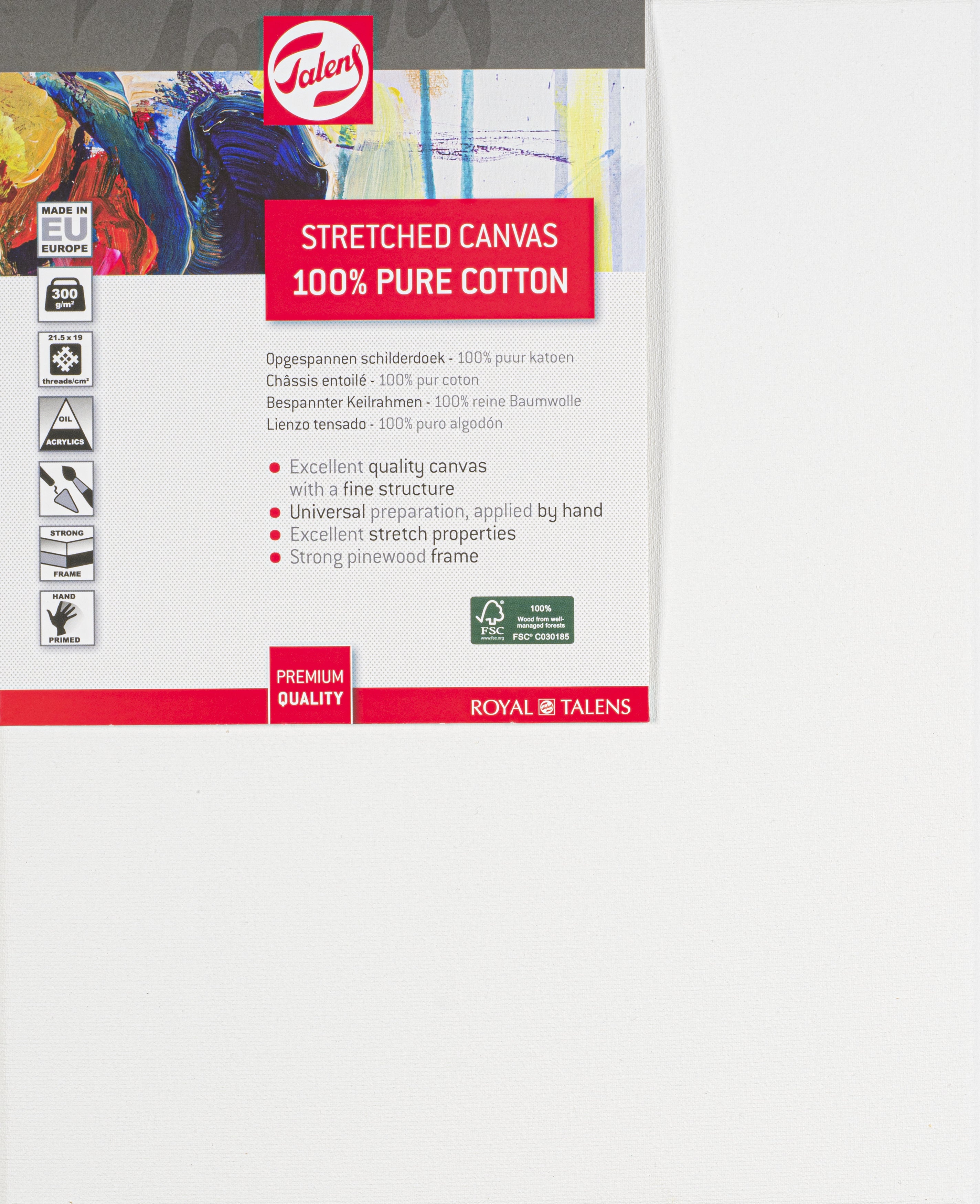 Talens Keilrahmen – 24,1 × 30,7 cm – 300 g/m² – Profil 24 mm – Baumwolle