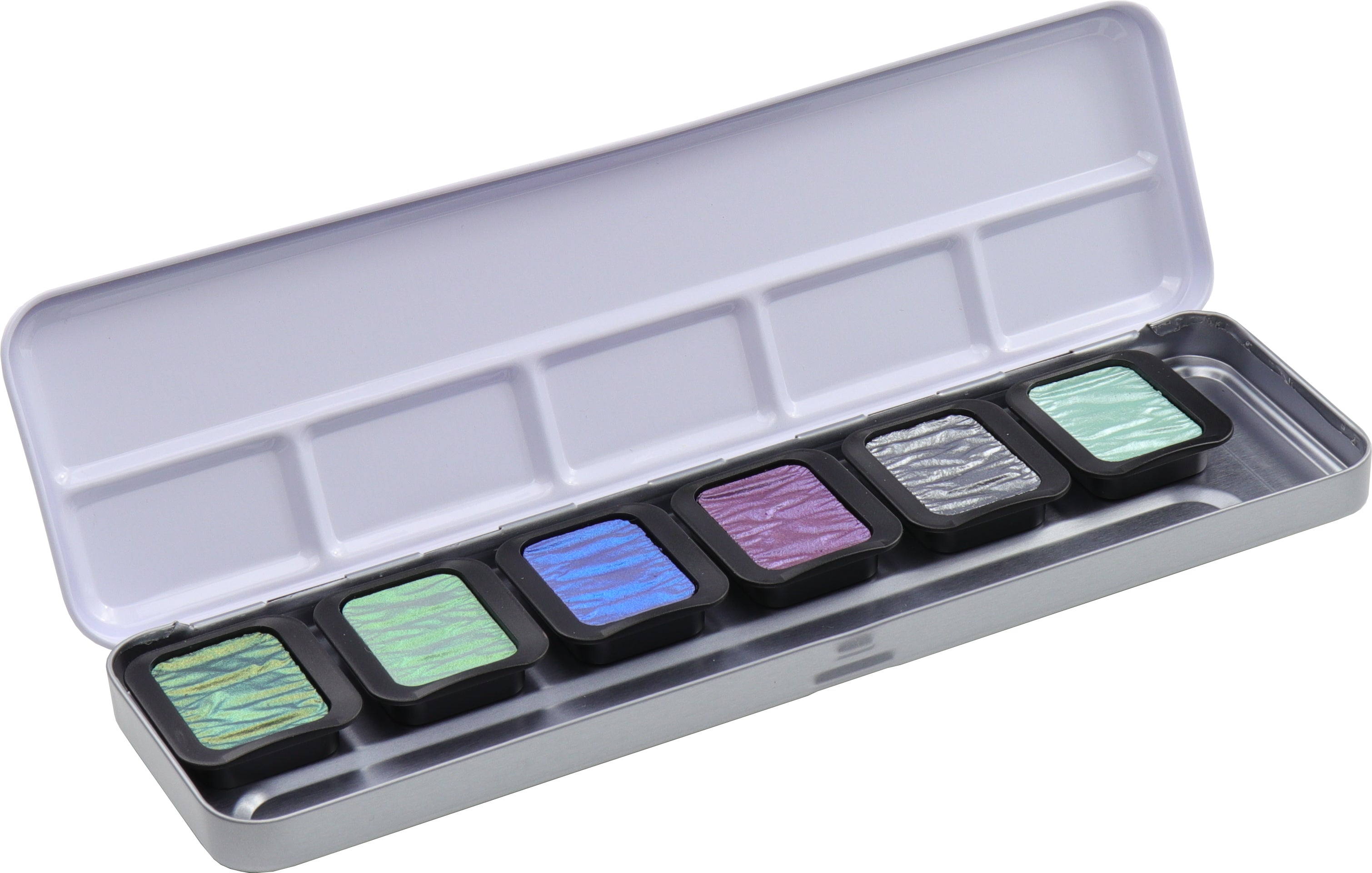 Talens Finetec Essentials Cool Aquarellkasten – Mehrfarbig, Perlglanz irisierend – 6 Farben – für Papier