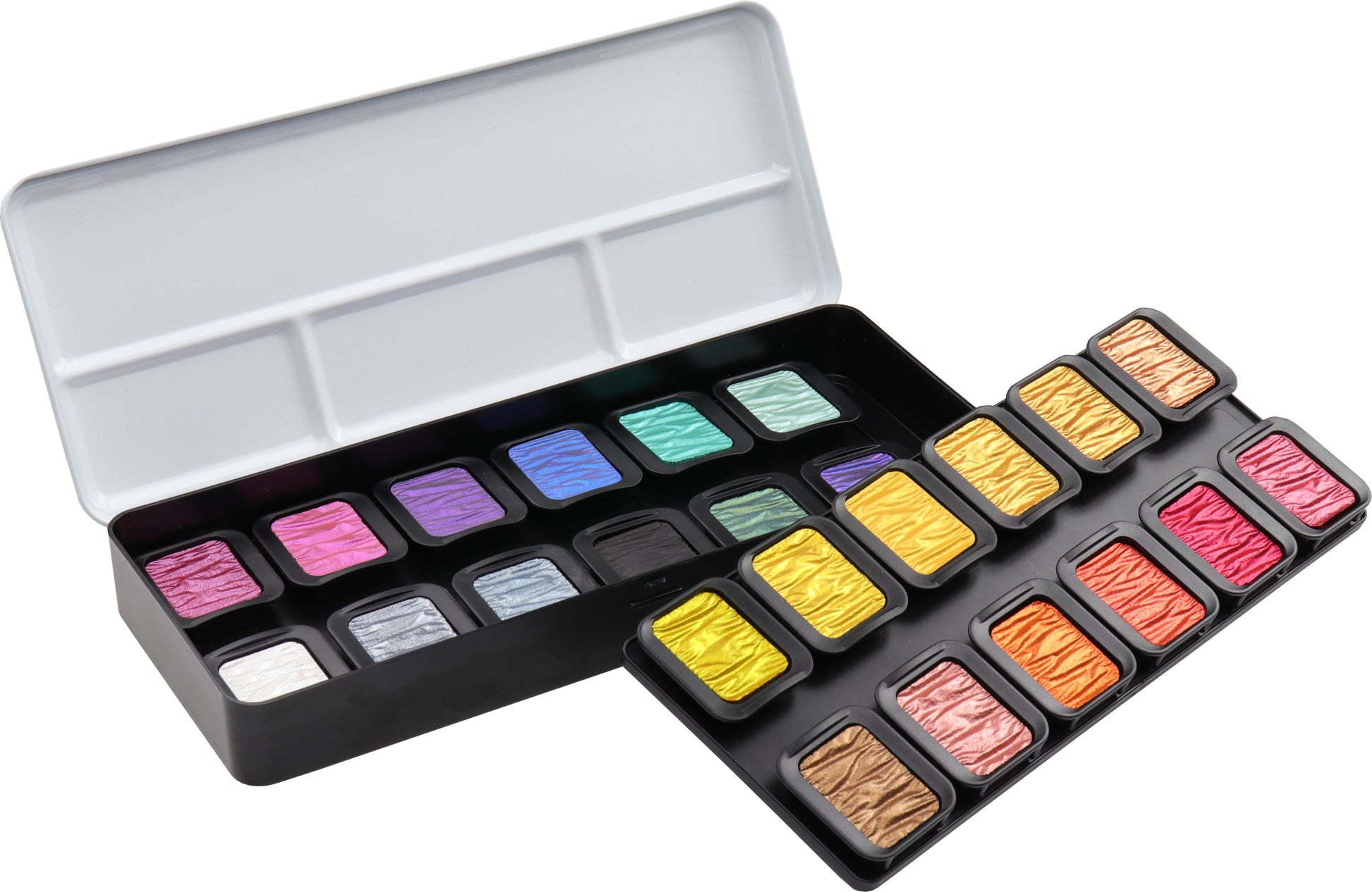 Talens Finetec F2400 Essentials Bunter Aquarellkasten – Perlglanz – 24 Farben