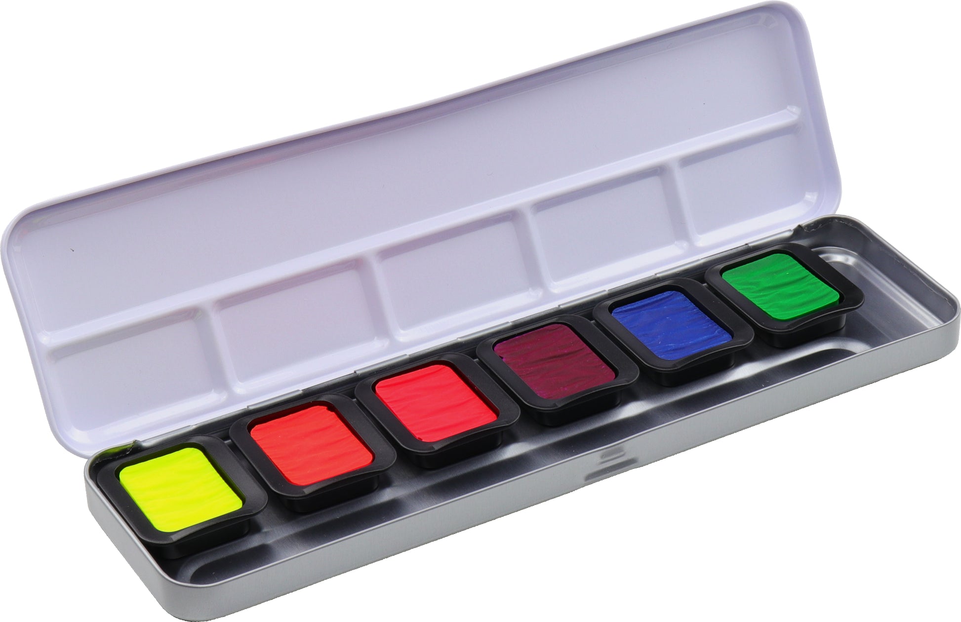 Talens Finetec FN9000 Aquarellkasten – Neon, Perlglanz – 6 Farben – für Kalligraphie, Malerei, Grafik