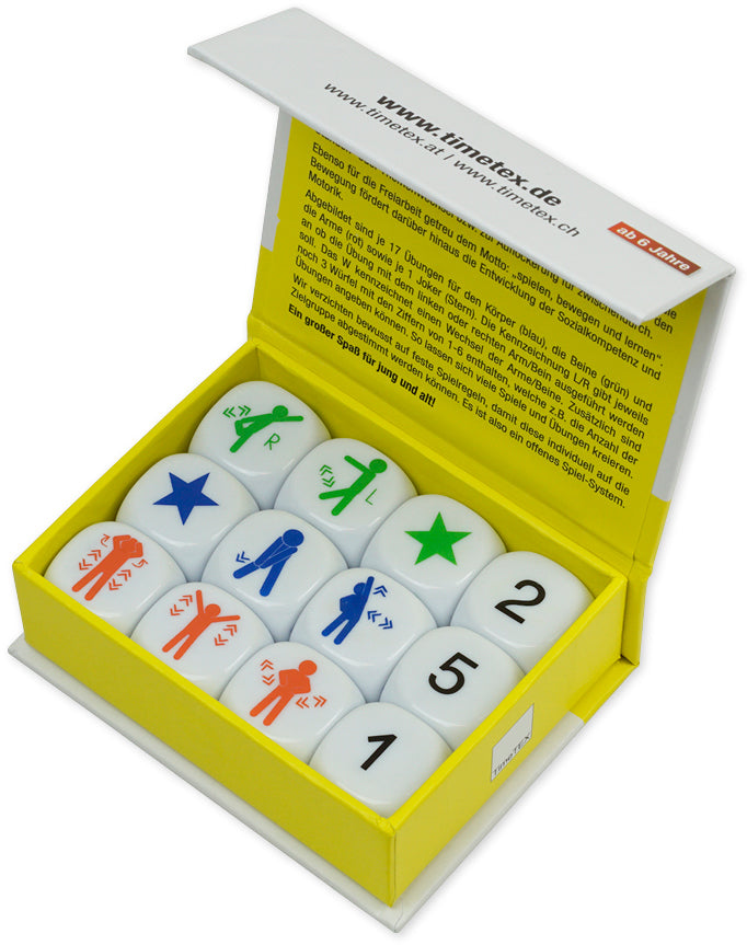 Timetex Würfel-Set – Bewegung, 12 Teile