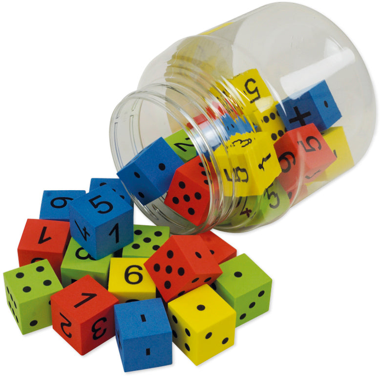 Timetex Lernspiel – Flüster-Würfel Mathematik, 32 Teile, 2,5 cm Kantenlänge